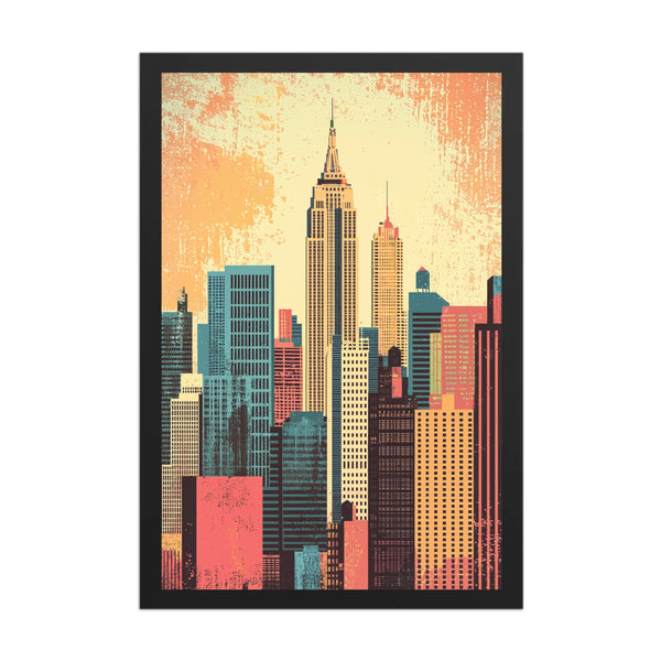 New York Geometry – Retro Mid-Century Skyline
