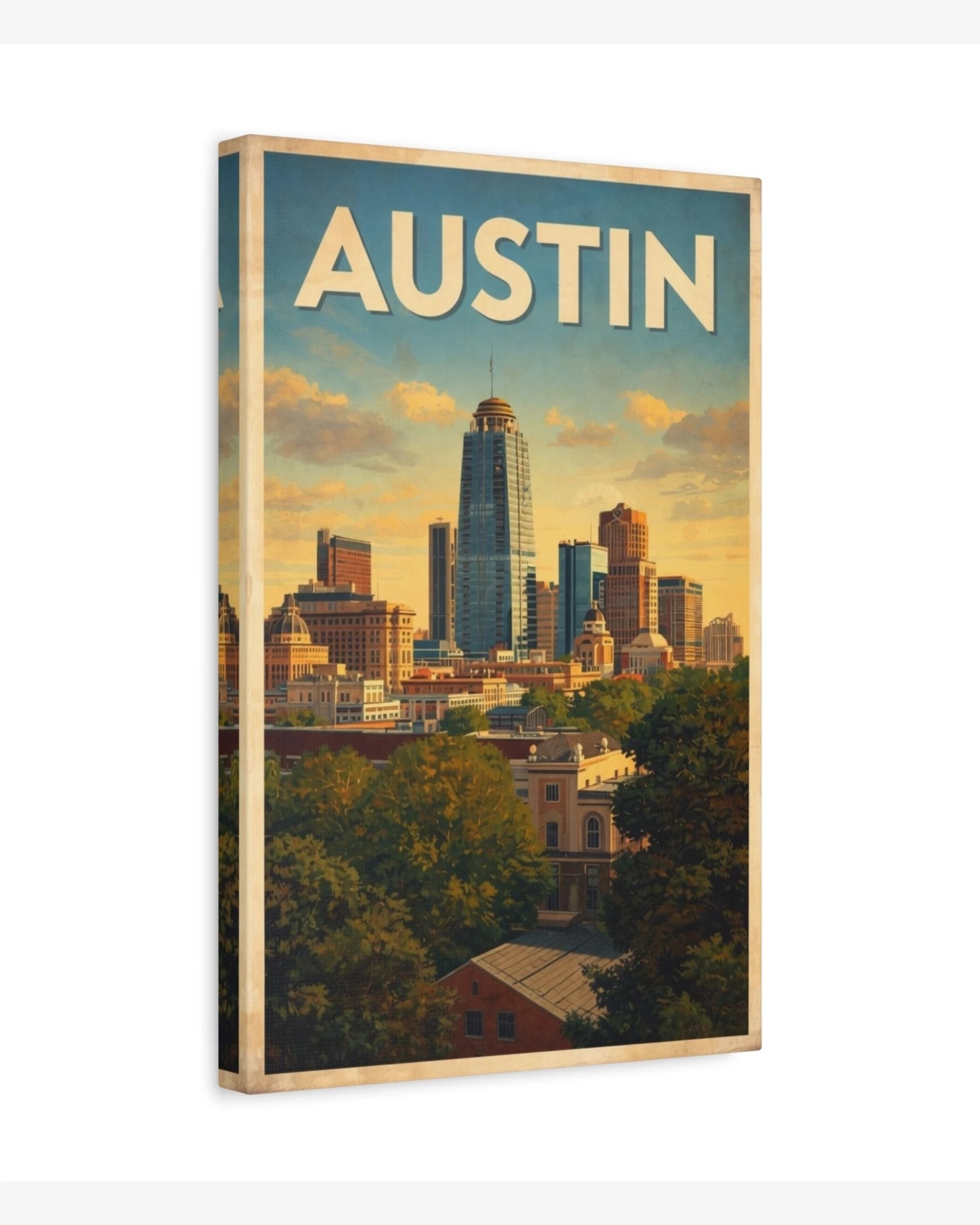 Austin travel poster canvas