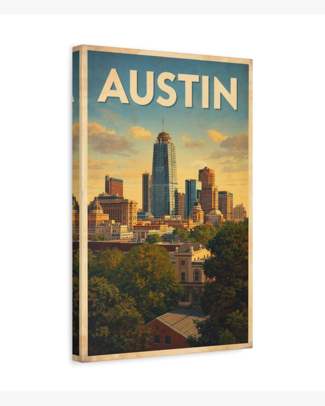 Austin travel poster canvas
