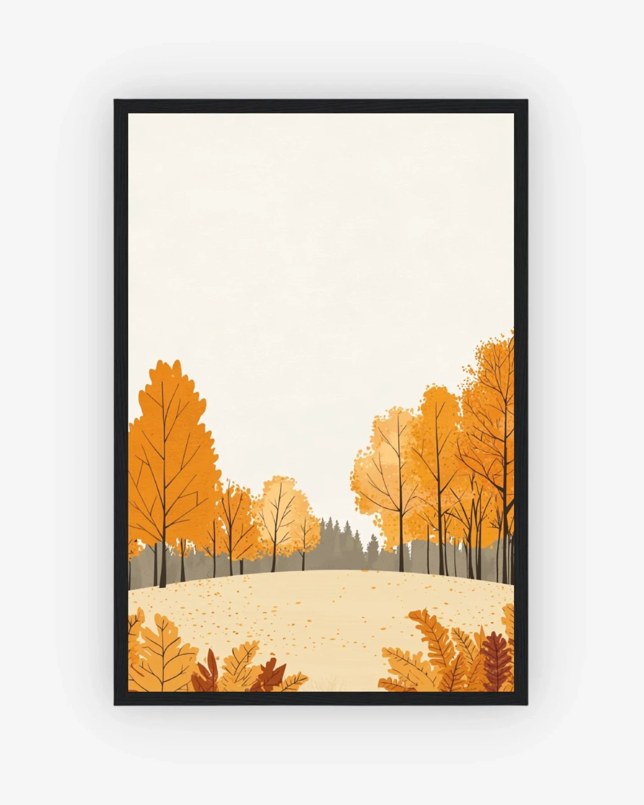 Autumn Field Poster Black Frame Nomad Haus