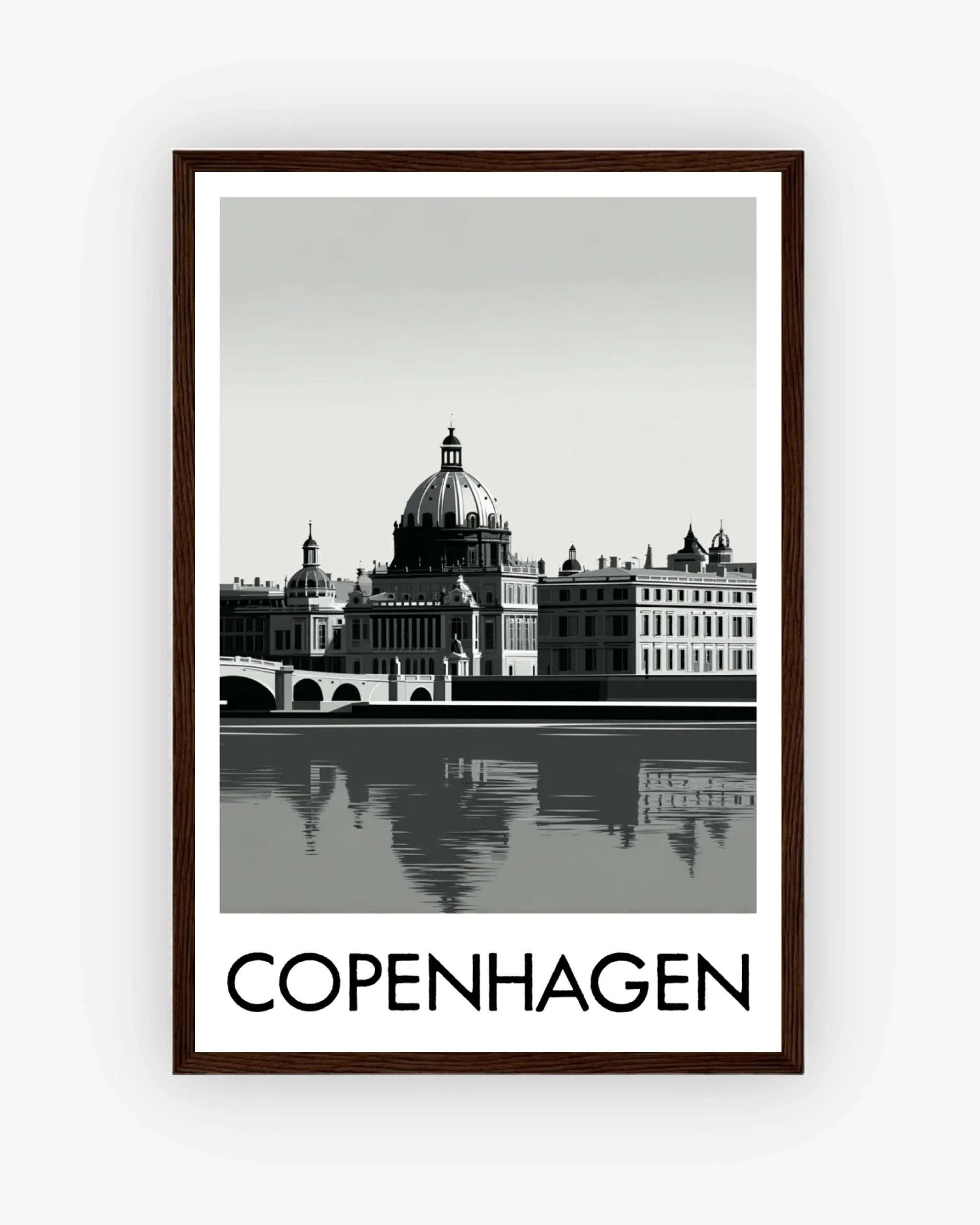 Copenhagen dark wood frame poster