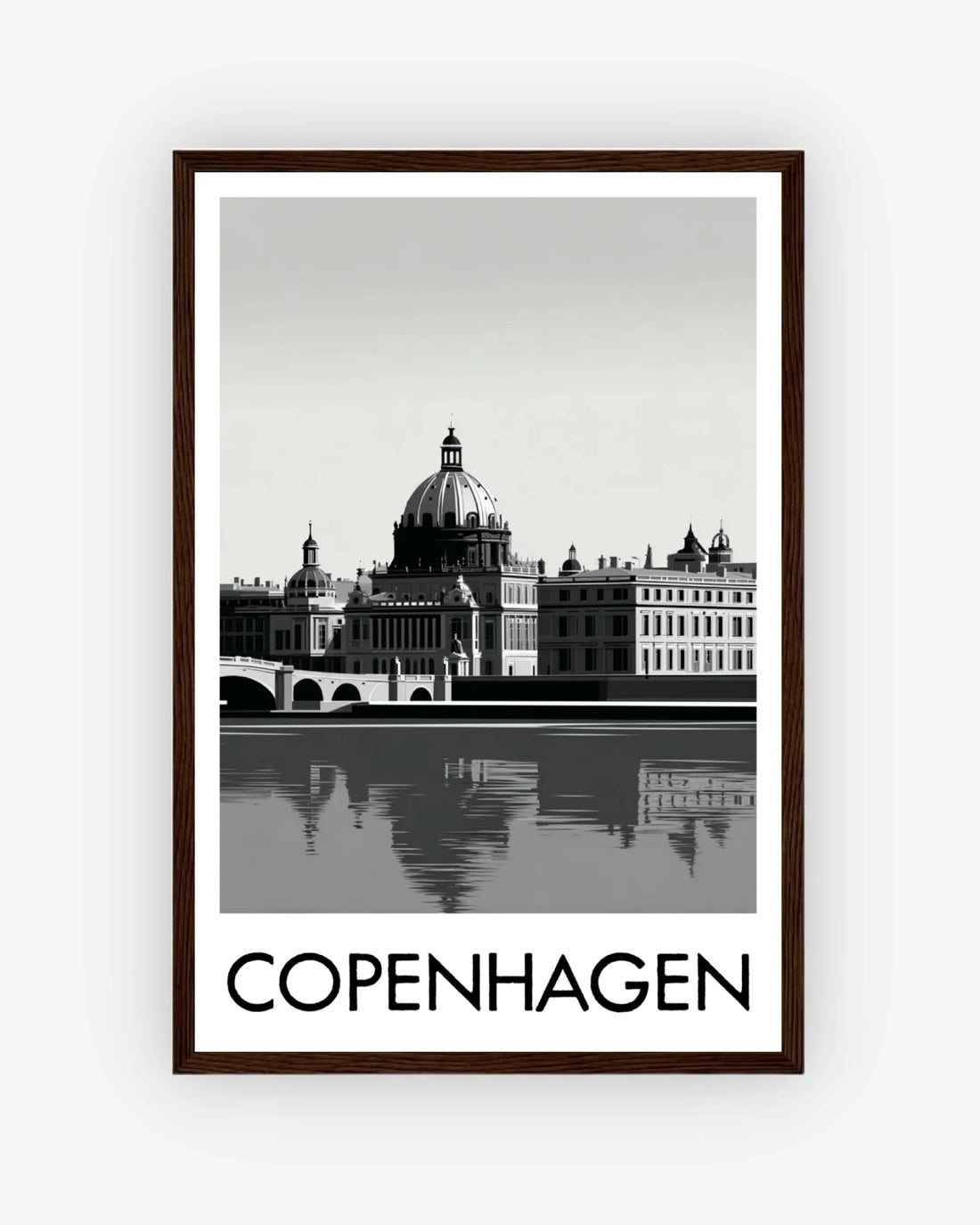 Copenhagen dark wood frame poster