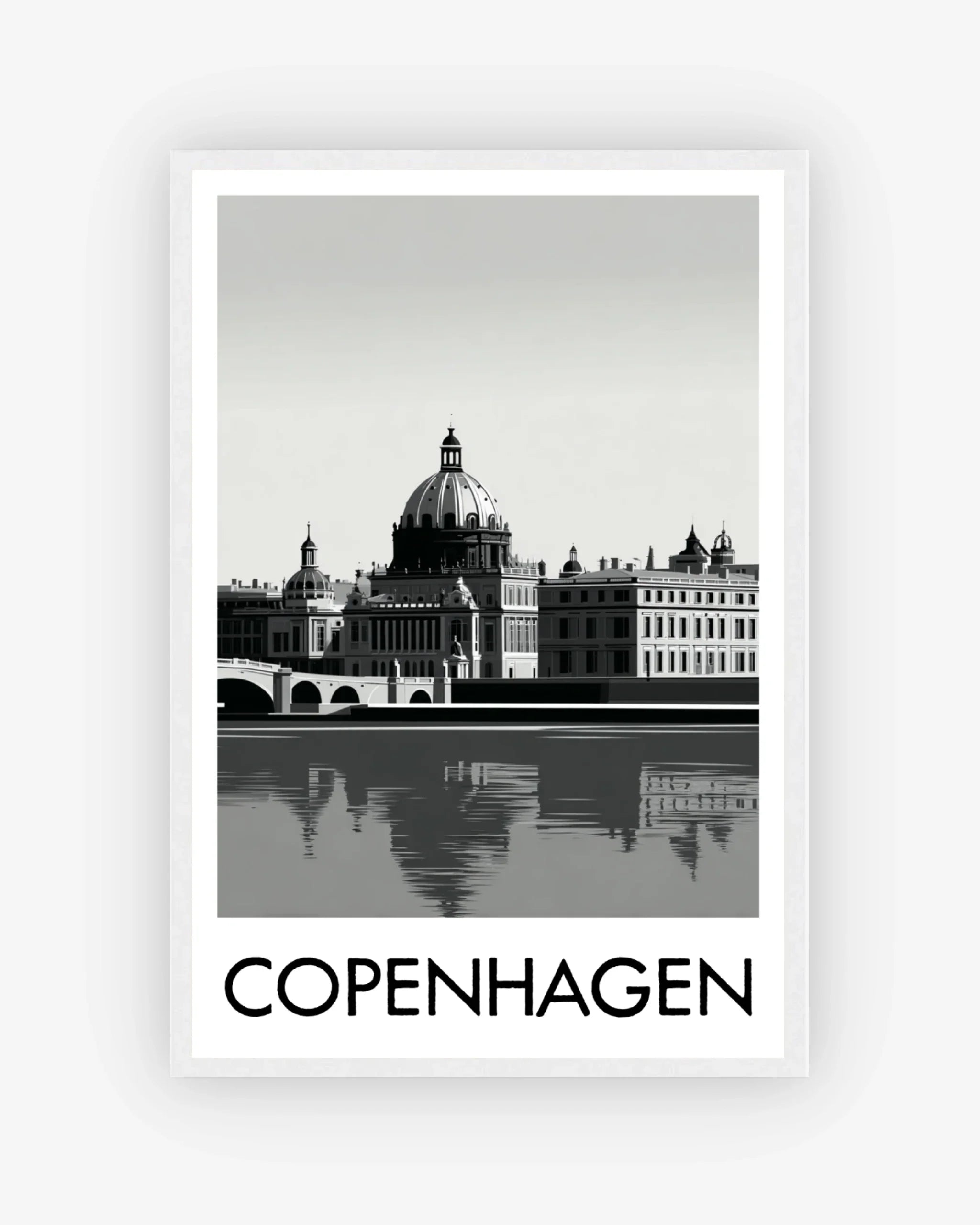 Copenhagen white frame poster