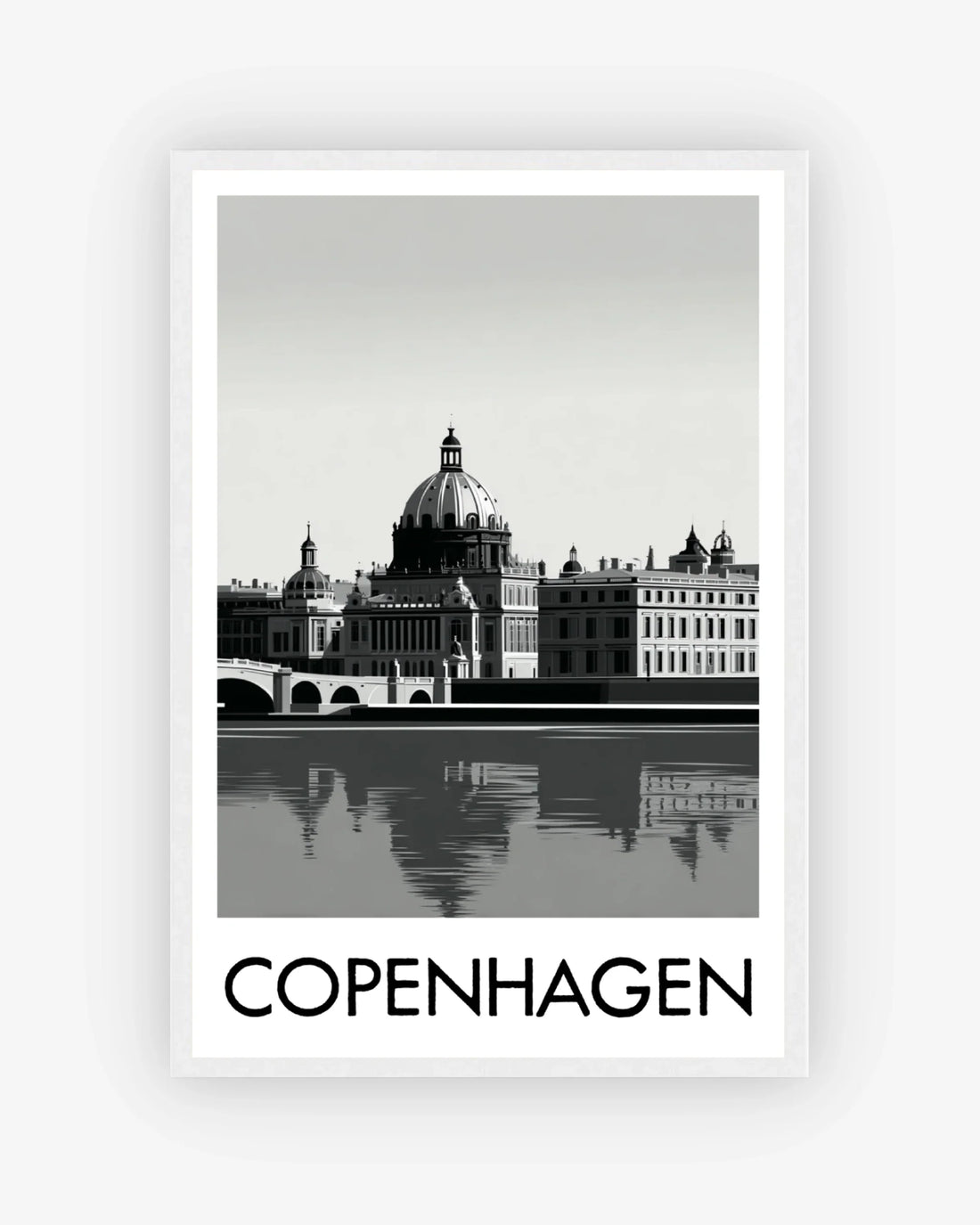 Copenhagen white frame poster