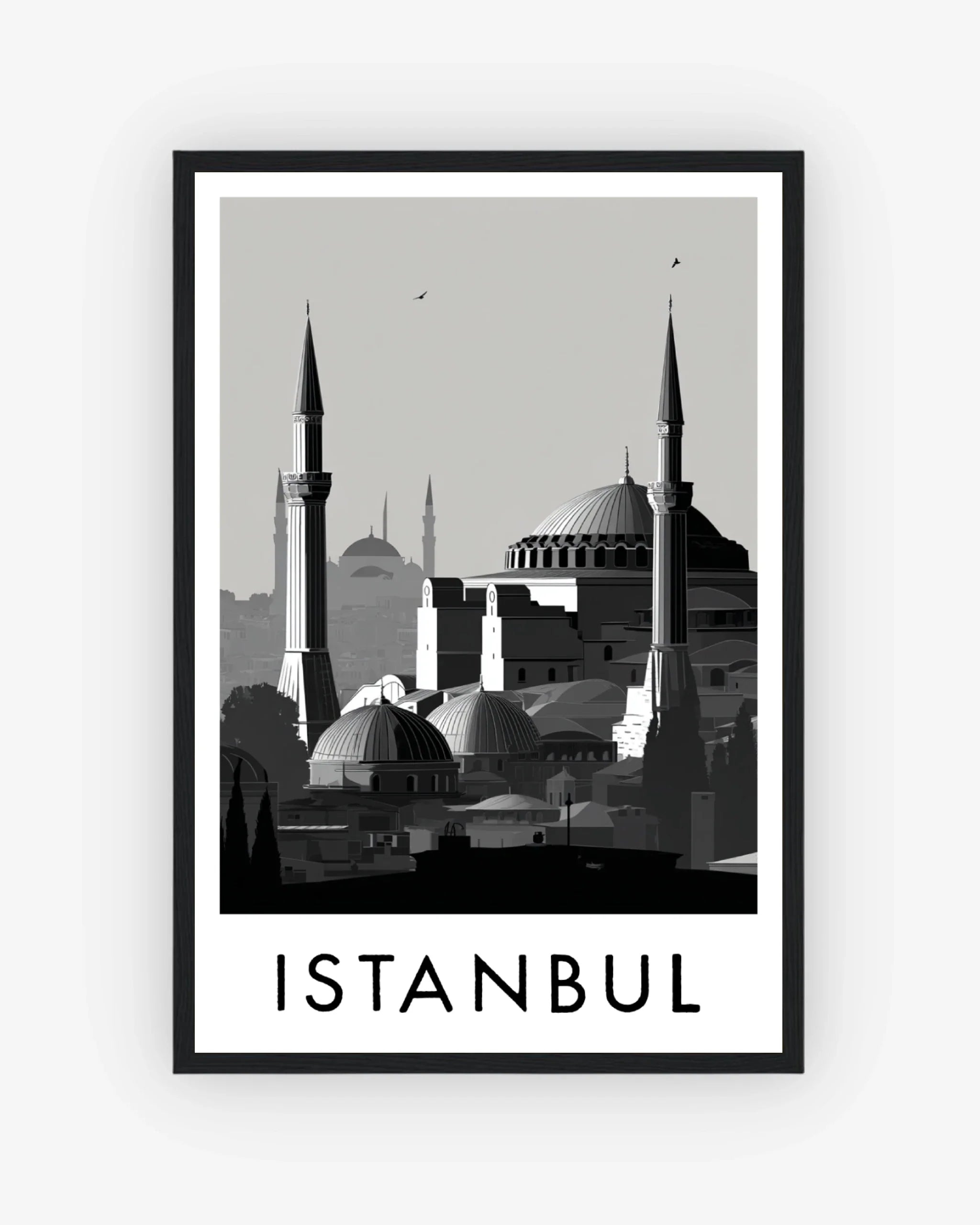 Istanbul black frame poster