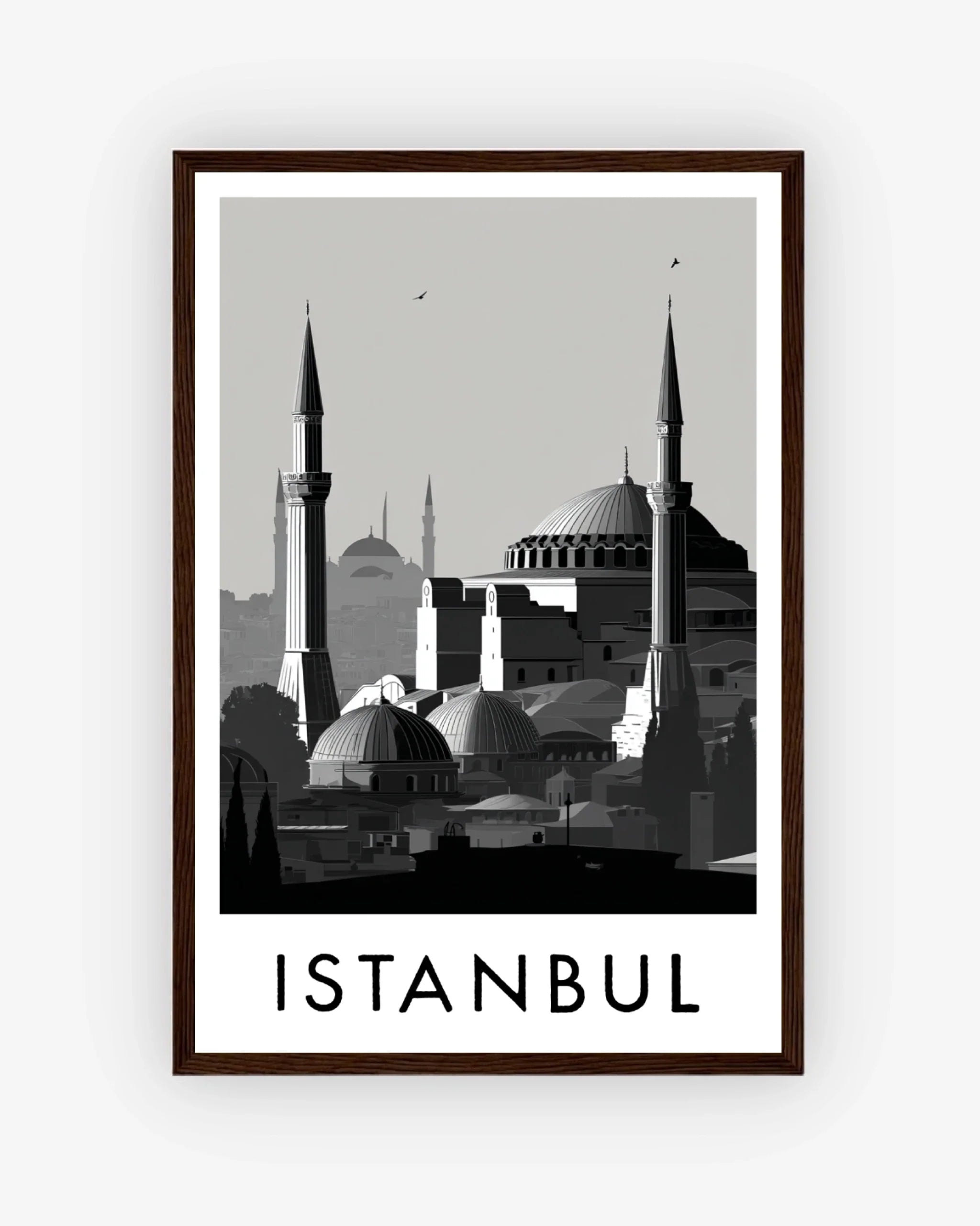 Istanbul dark wood frame poster