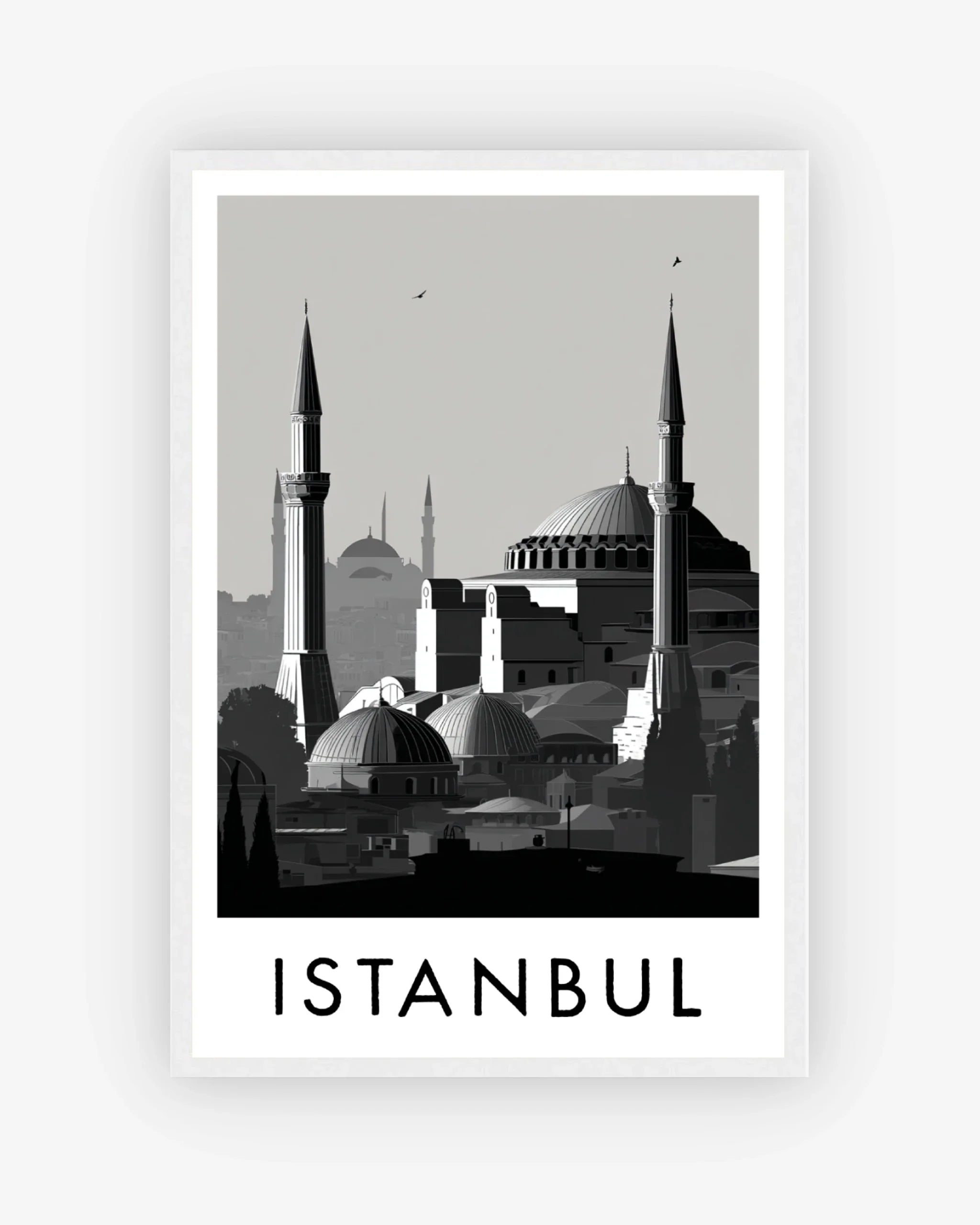 Istanbul white frame poster