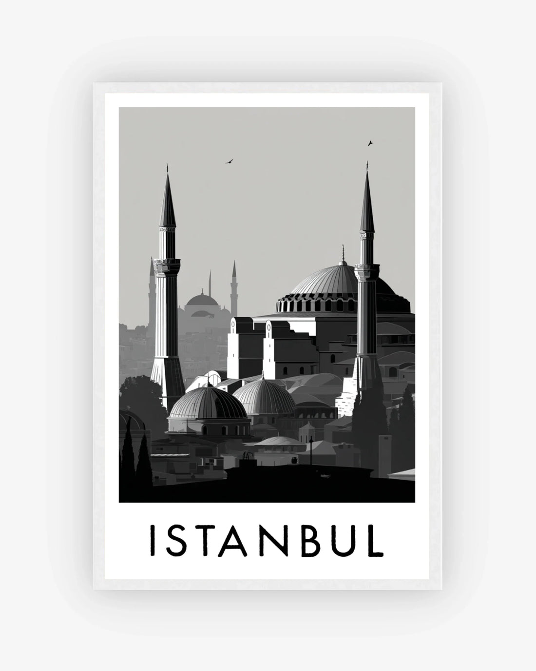 Istanbul white frame poster