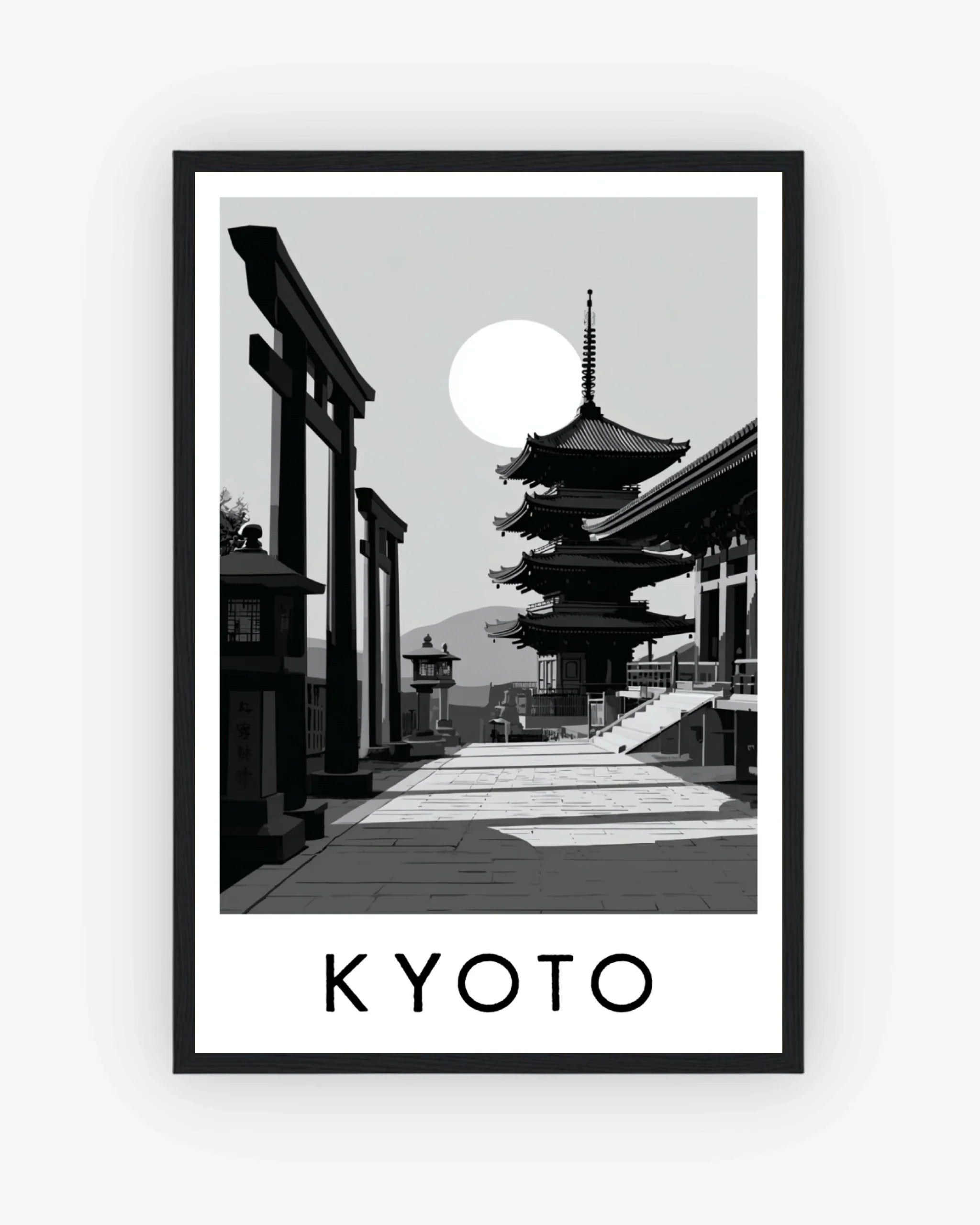 Kyoto black frame poster