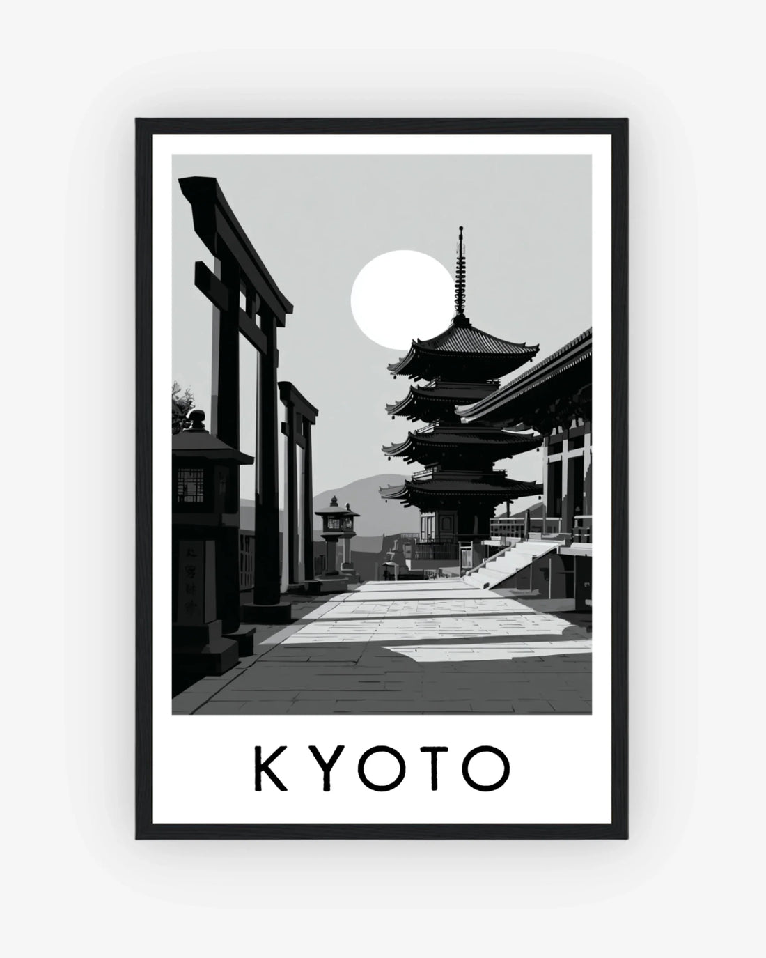 Kyoto black frame poster