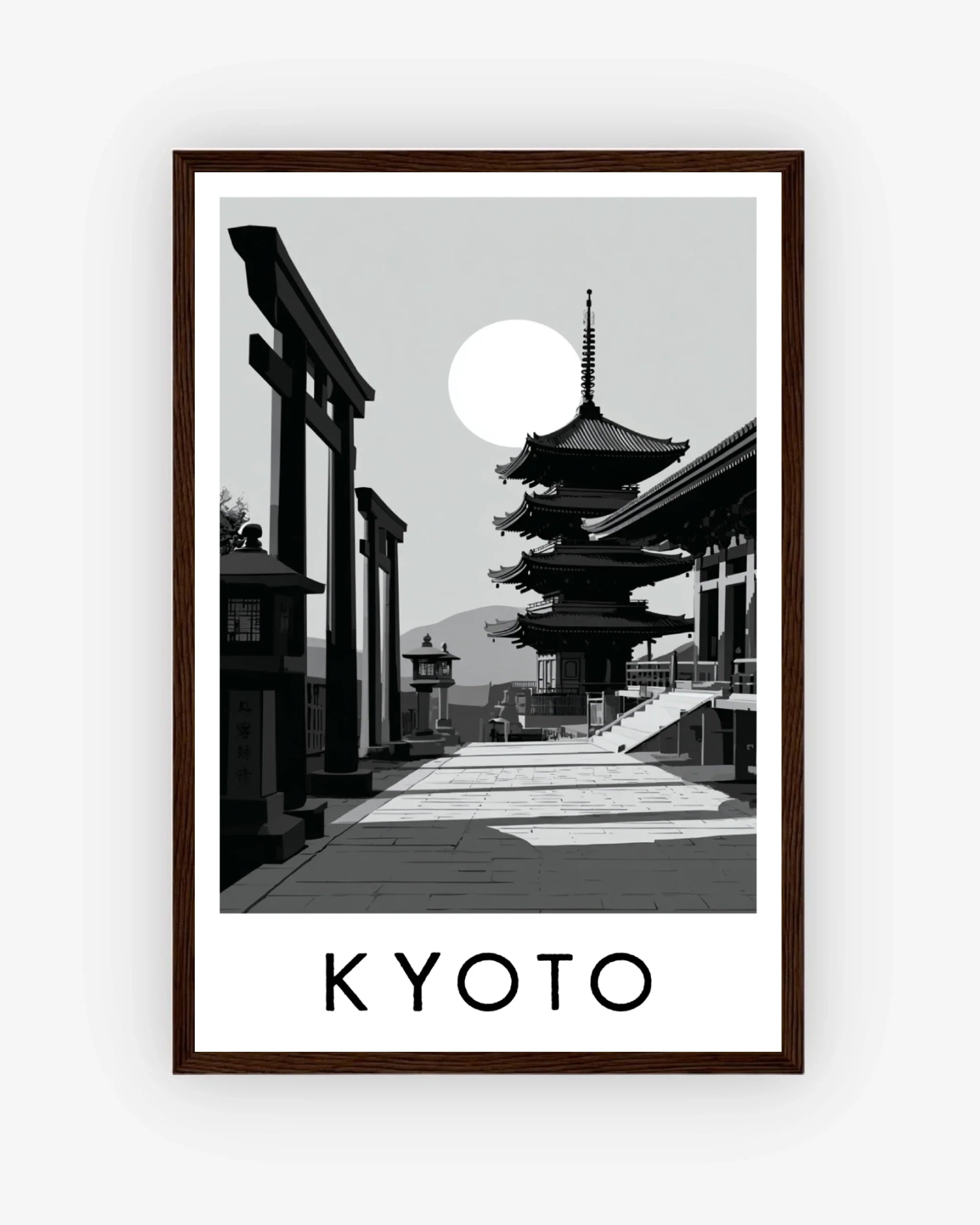 Kyoto dark wood frame poster