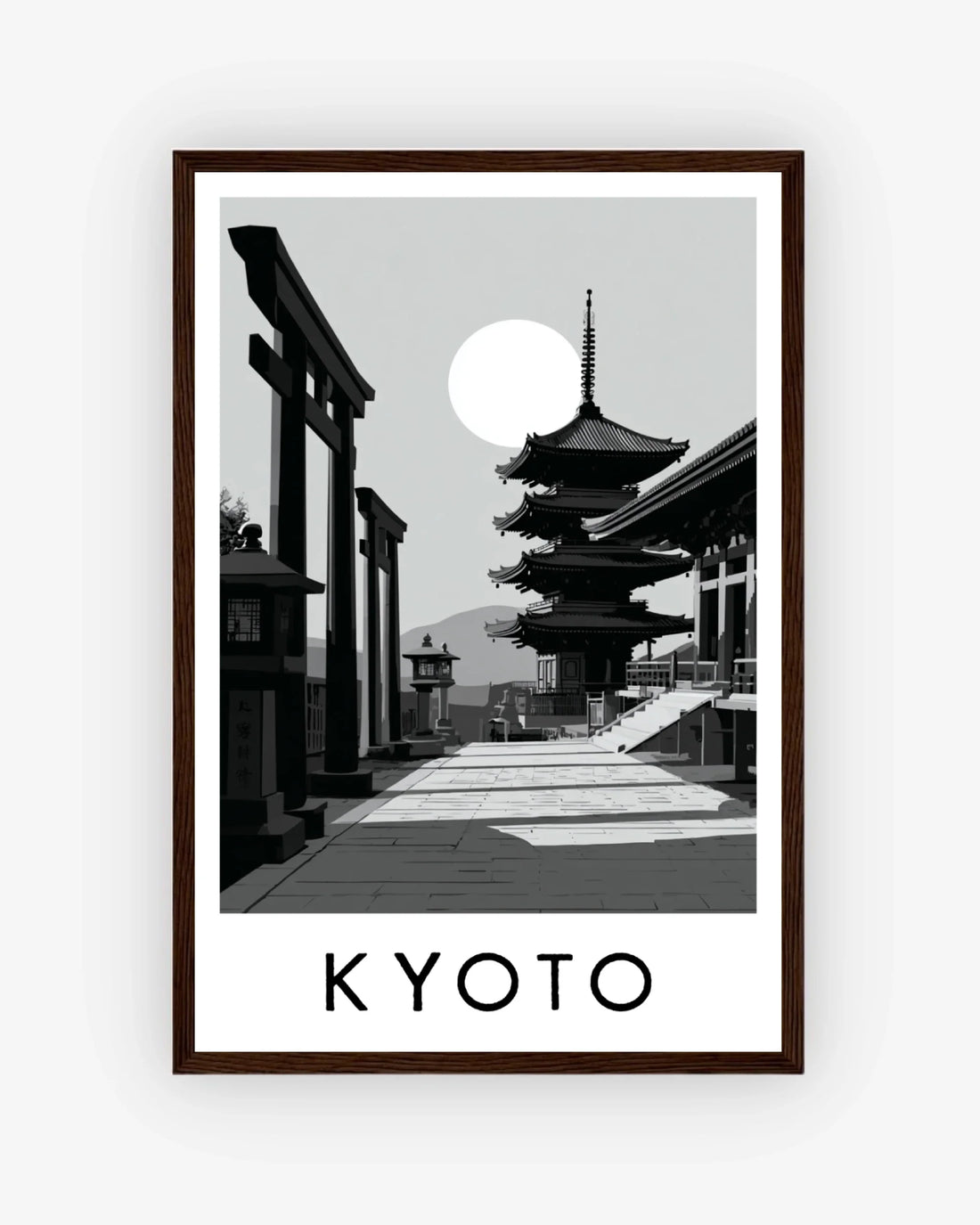 Kyoto dark wood frame poster