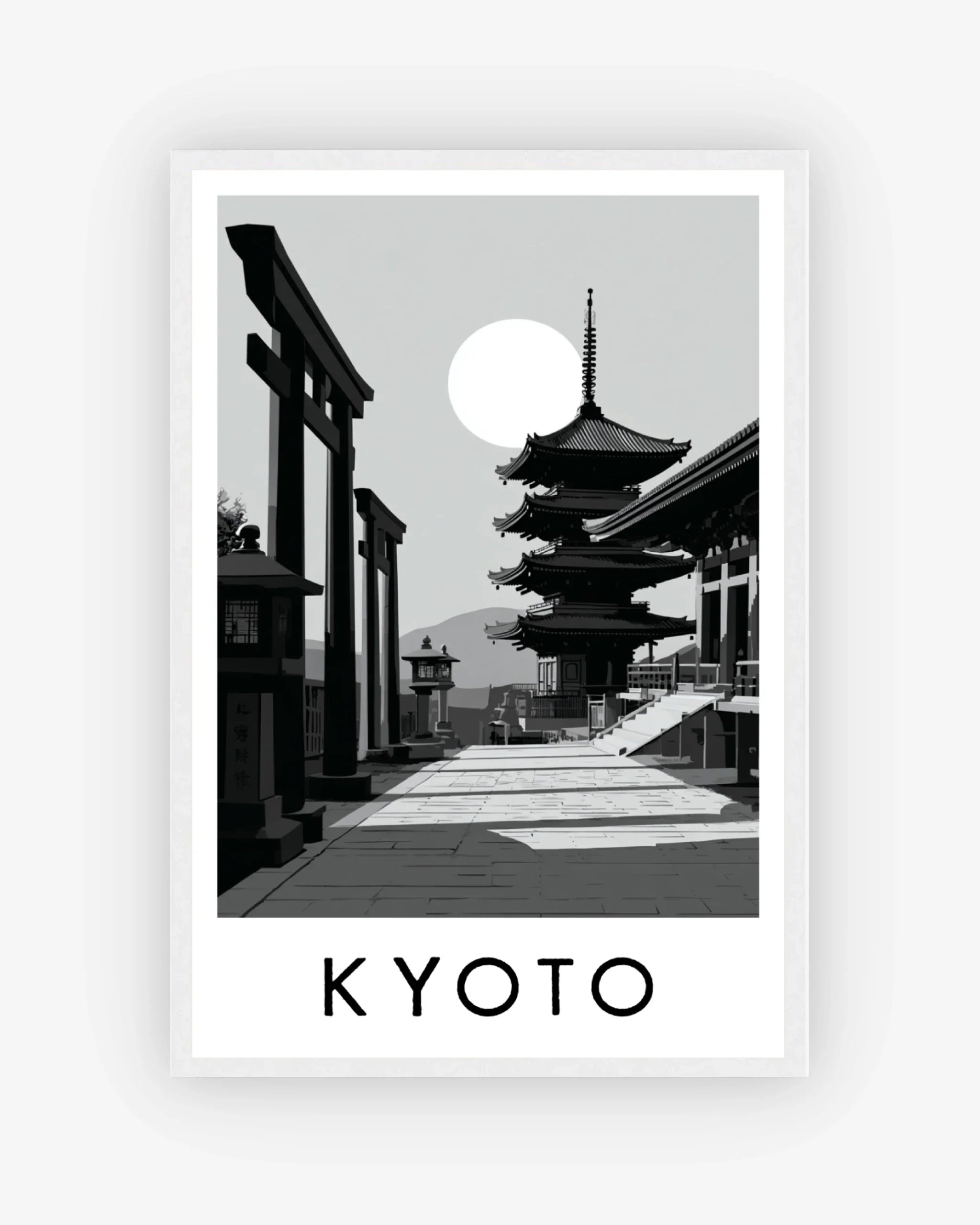 Kyoto white frame poster