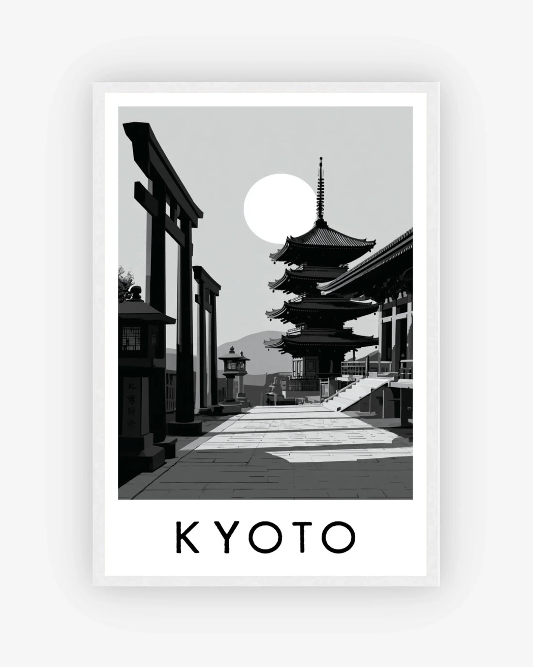 Kyoto white frame poster