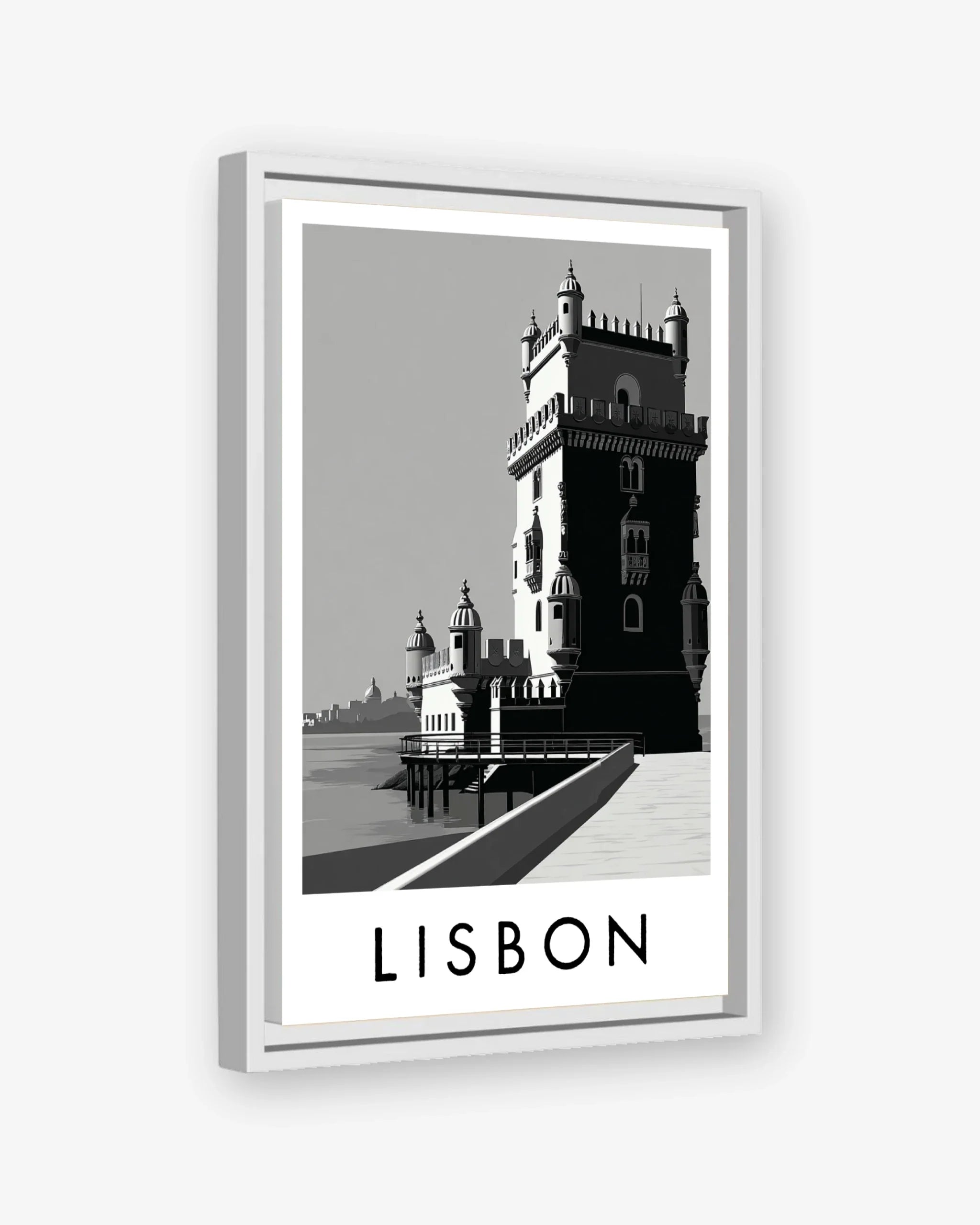 Lisbon white frame canvas