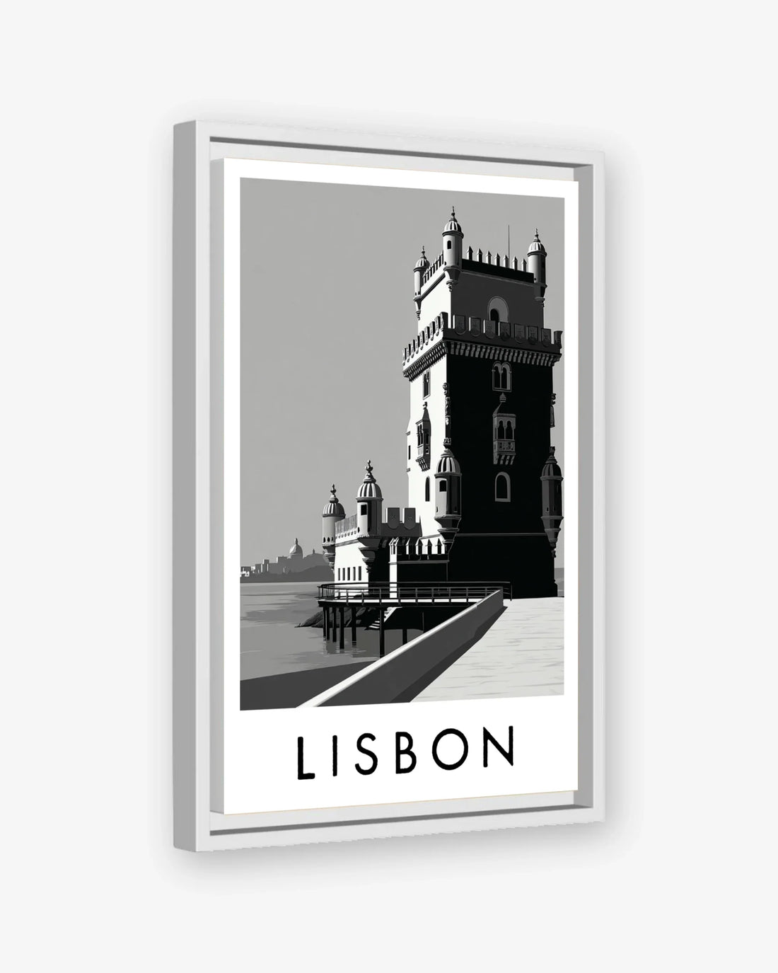 Lisbon white frame canvas