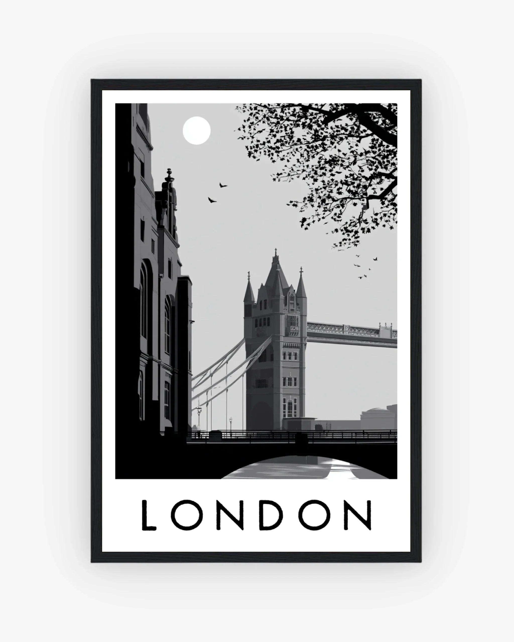 London black frame poster