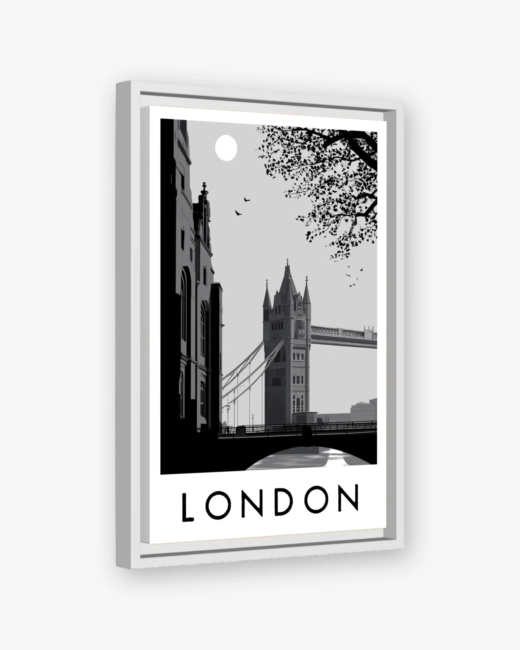 London white frame canvas