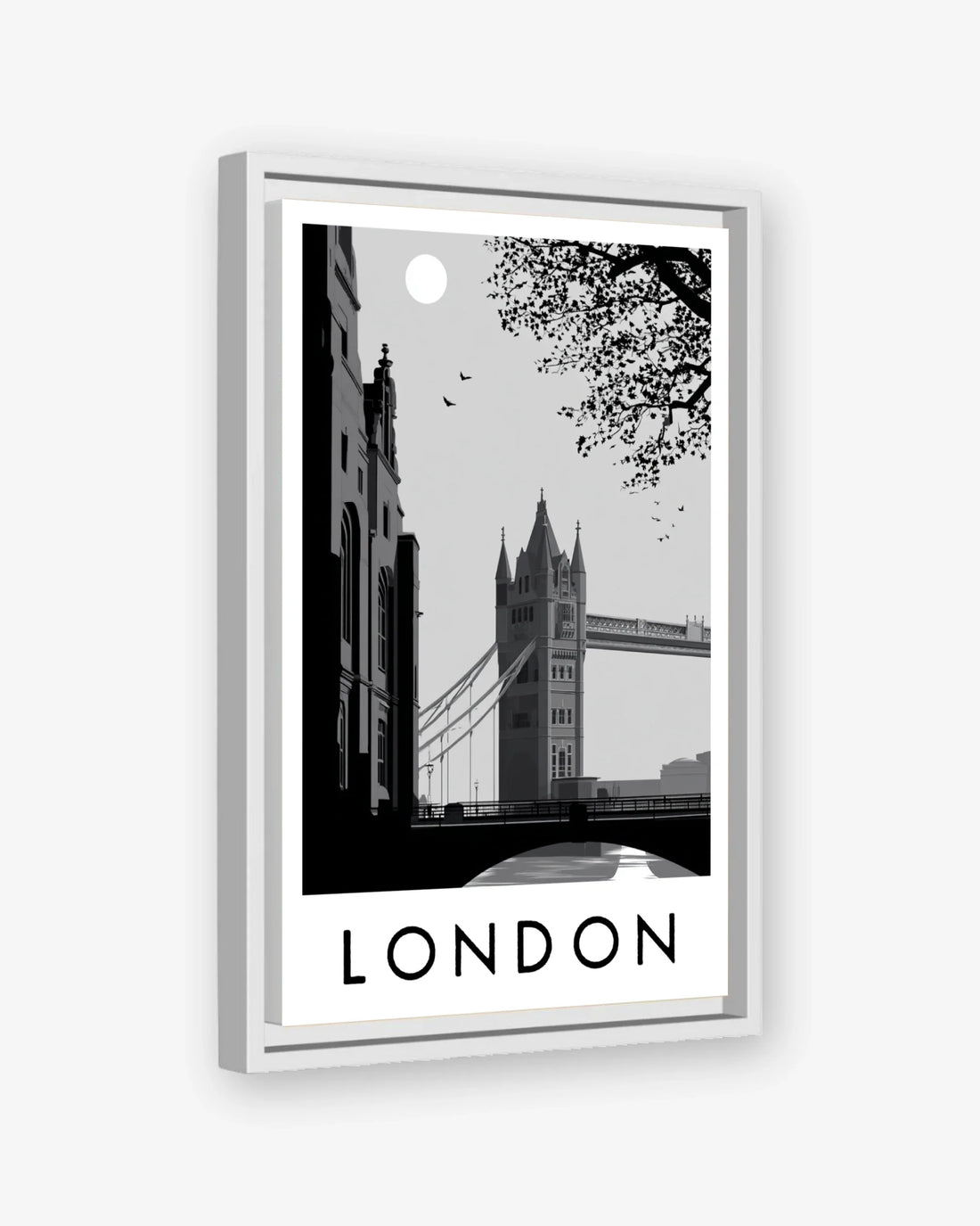 London white frame canvas