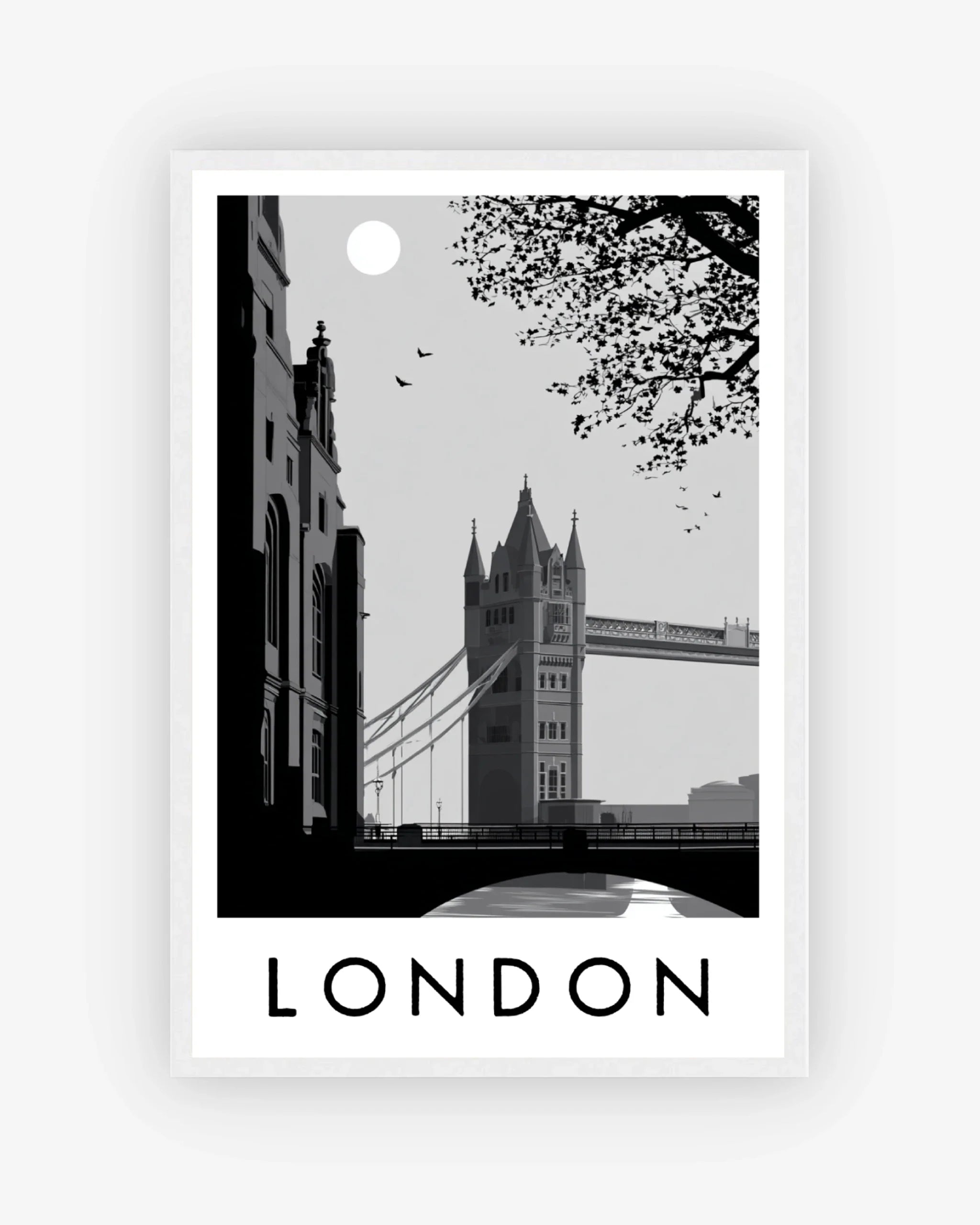 London white frame poster