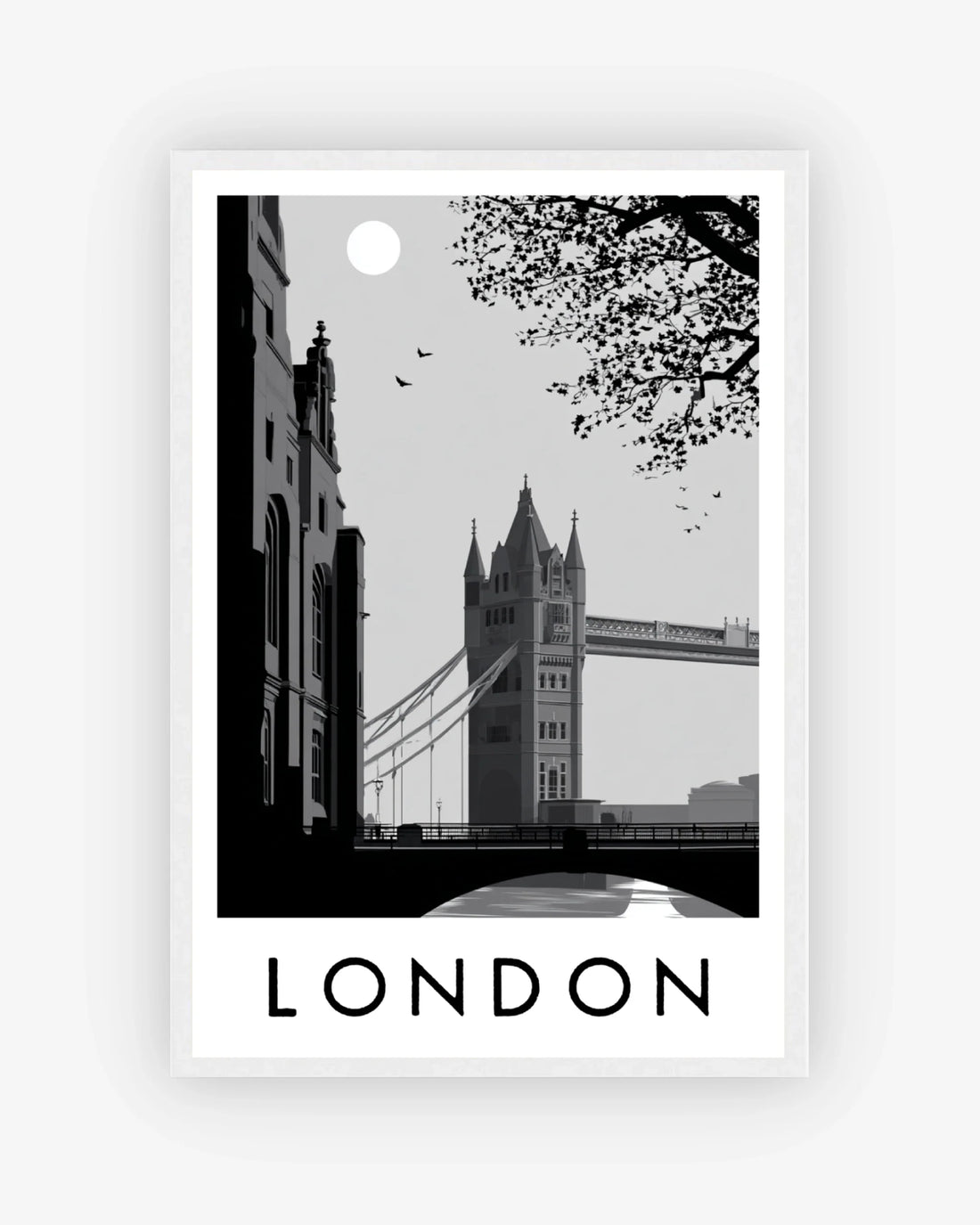 London white frame poster