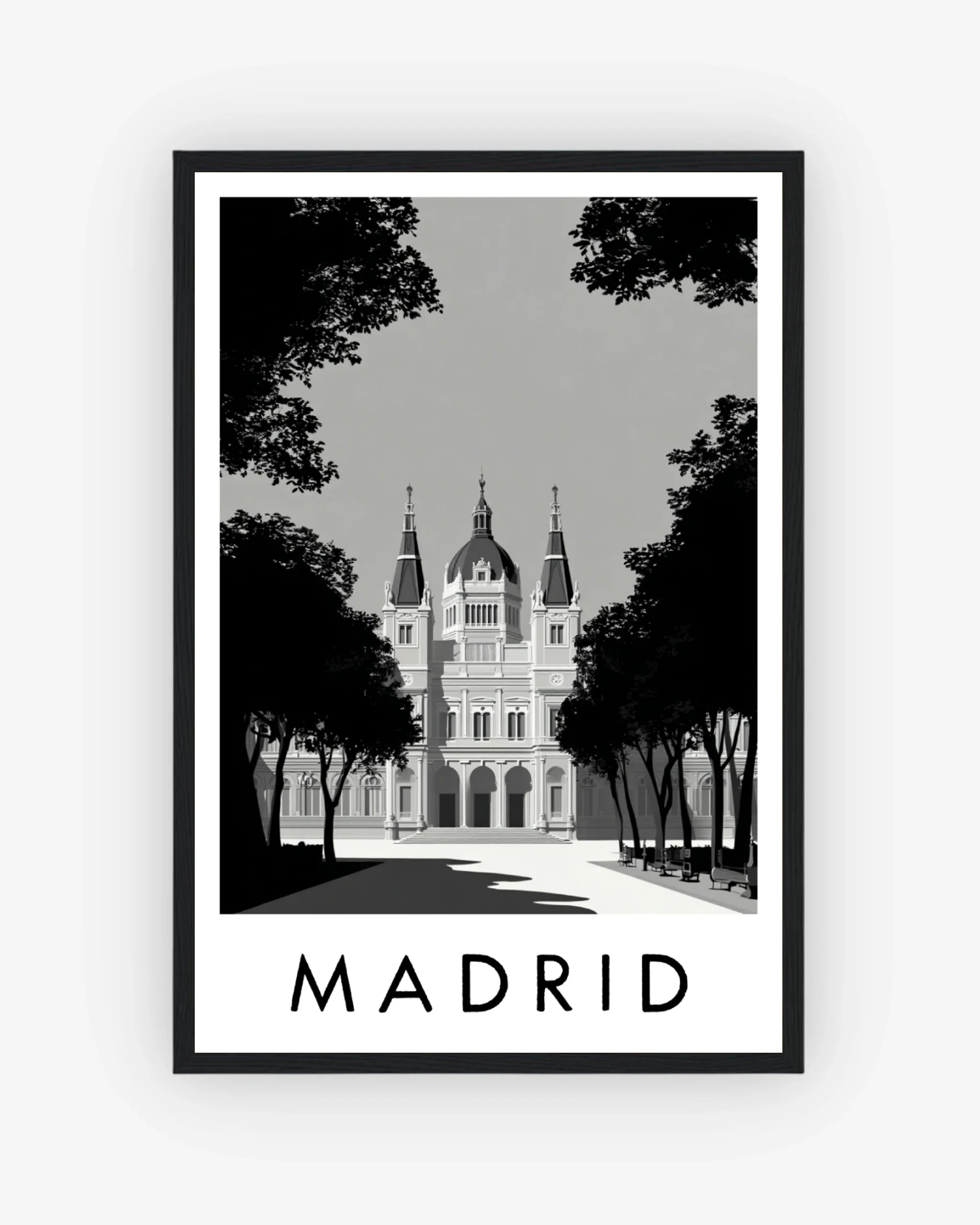Madrid black frame poster