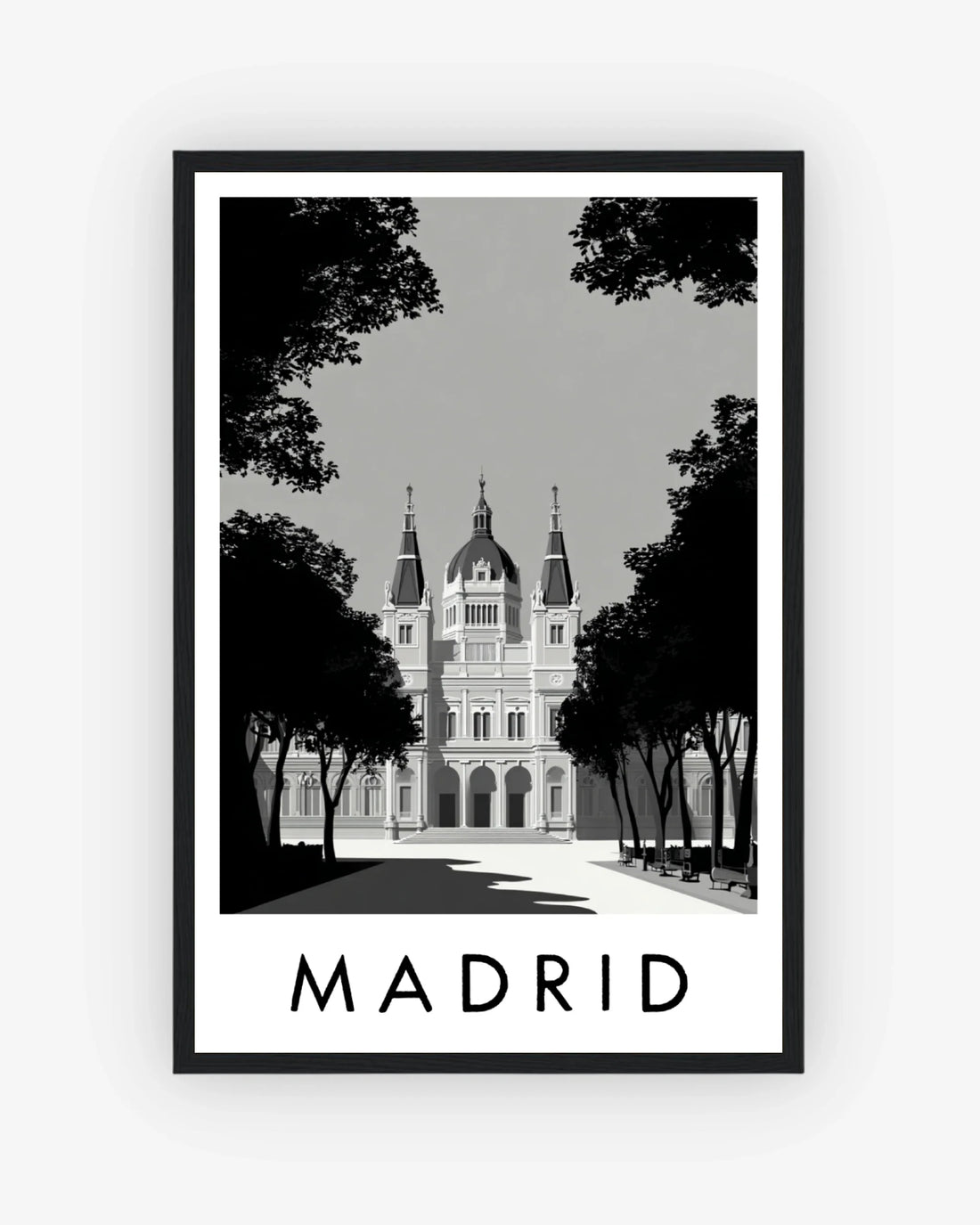 Madrid black frame poster