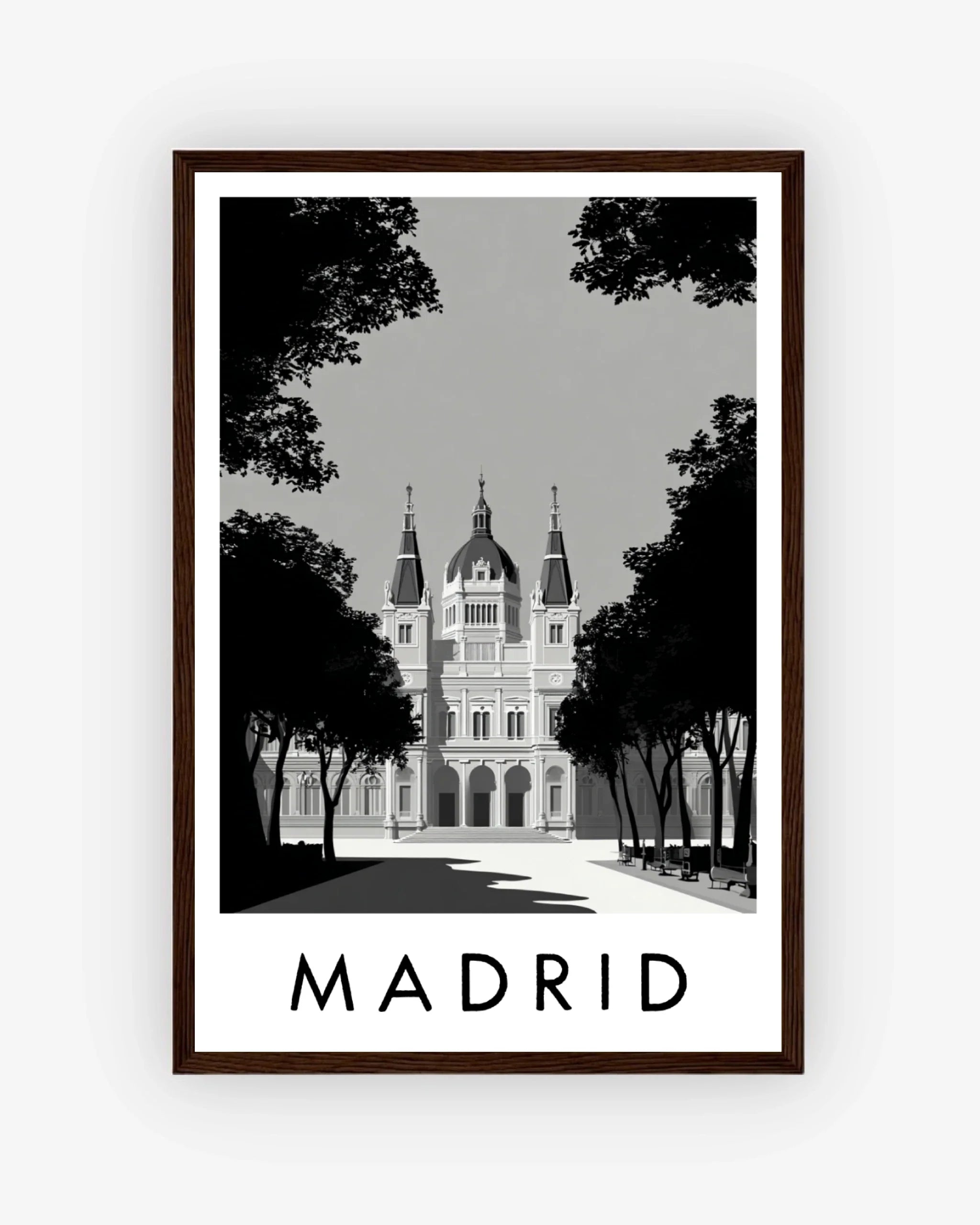 Madrid dark wood frame poster