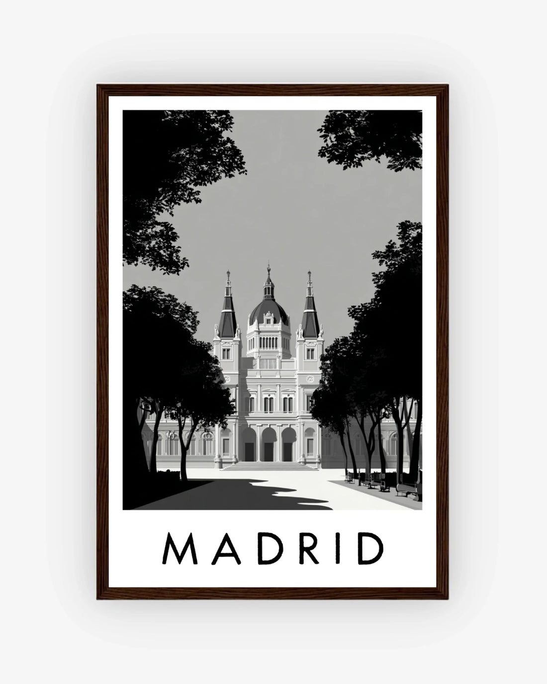 Madrid dark wood frame poster