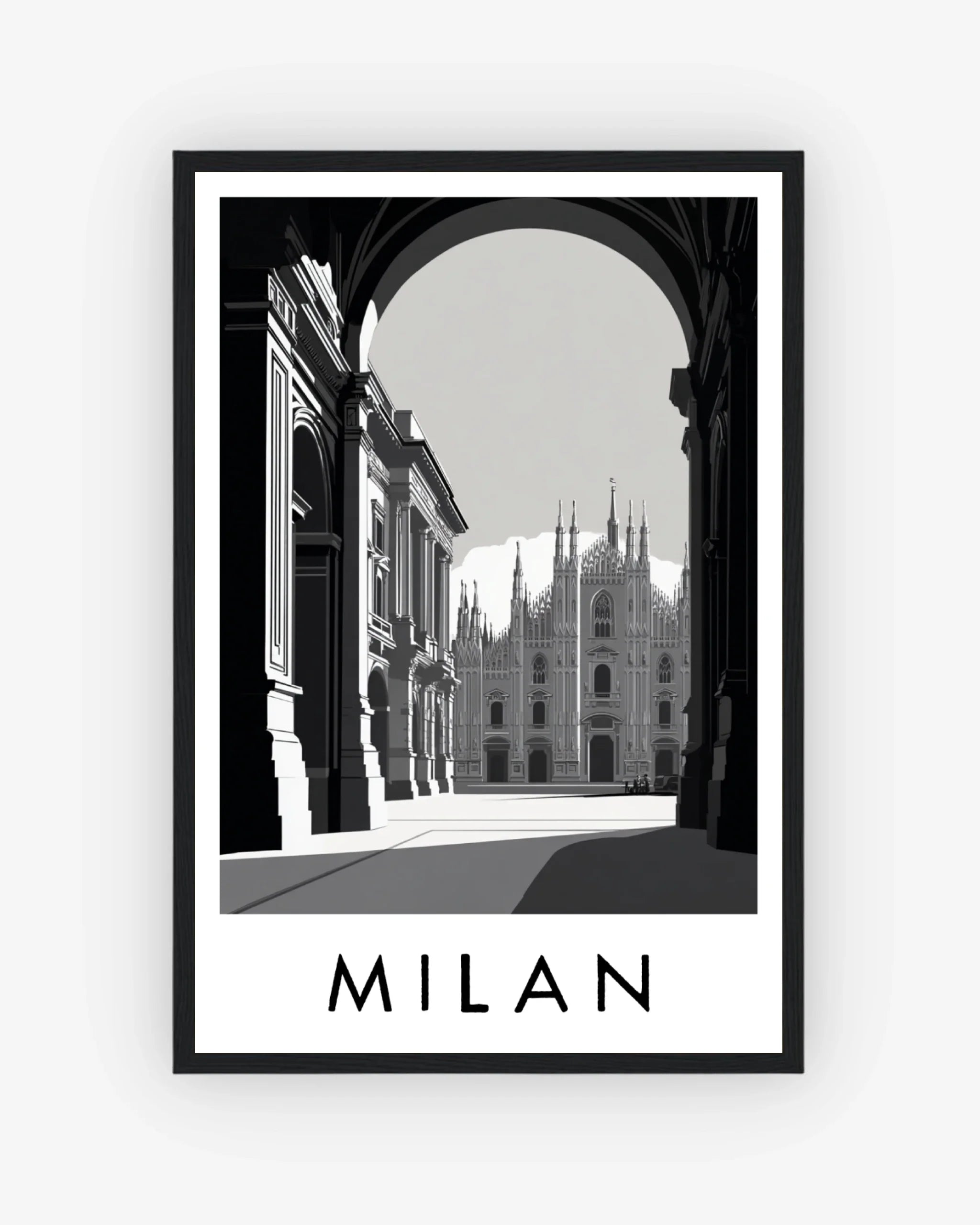 Milan black frame poster