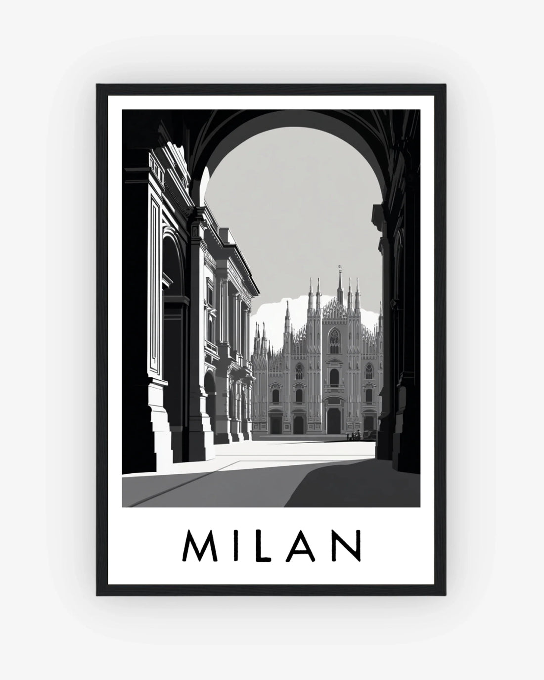 Milan black frame poster