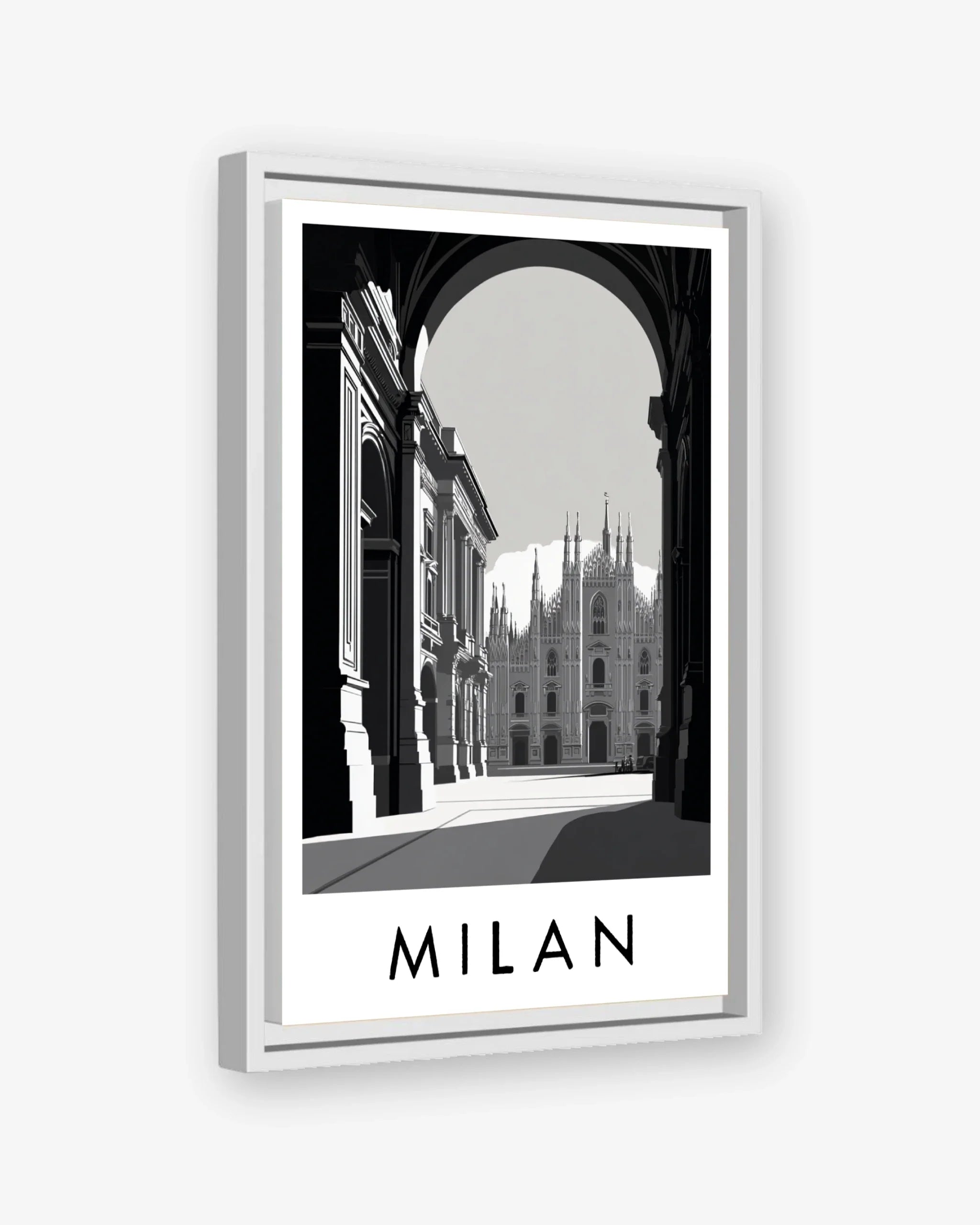 Milan white frame canvas