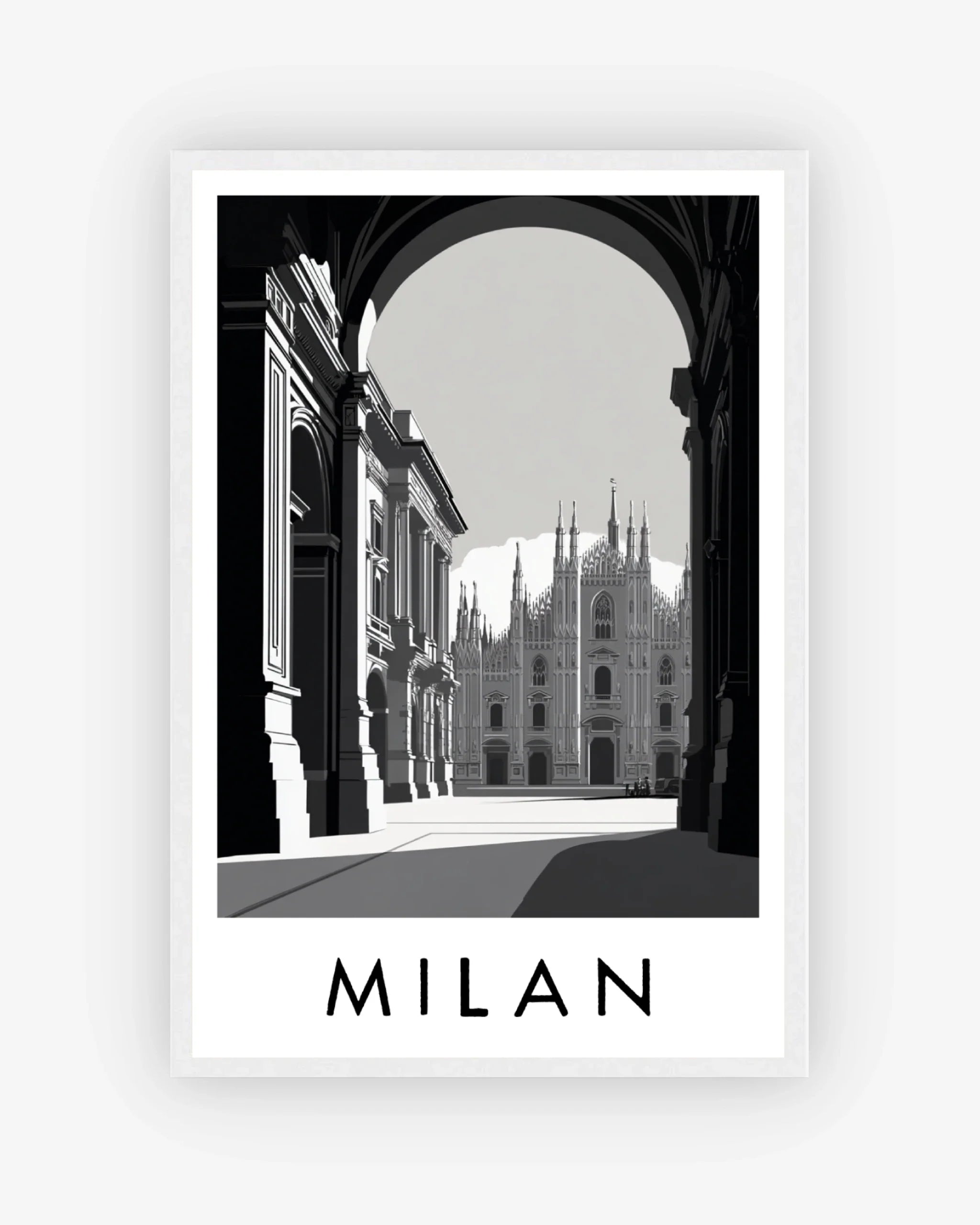 Milan white frame poster