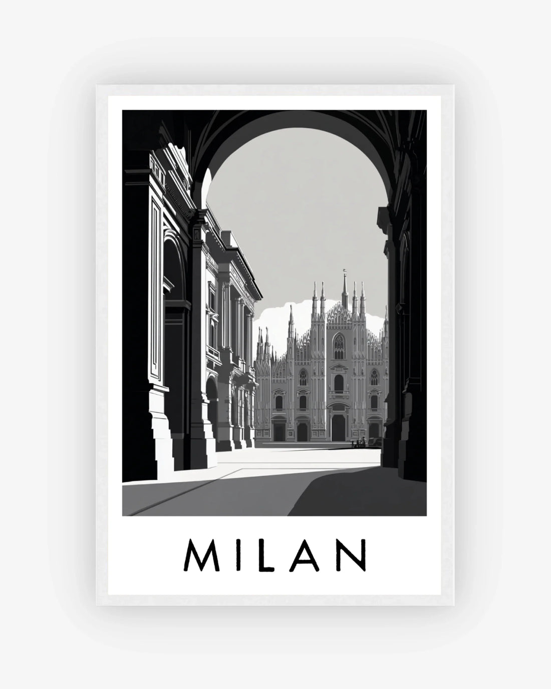 Milan white frame poster