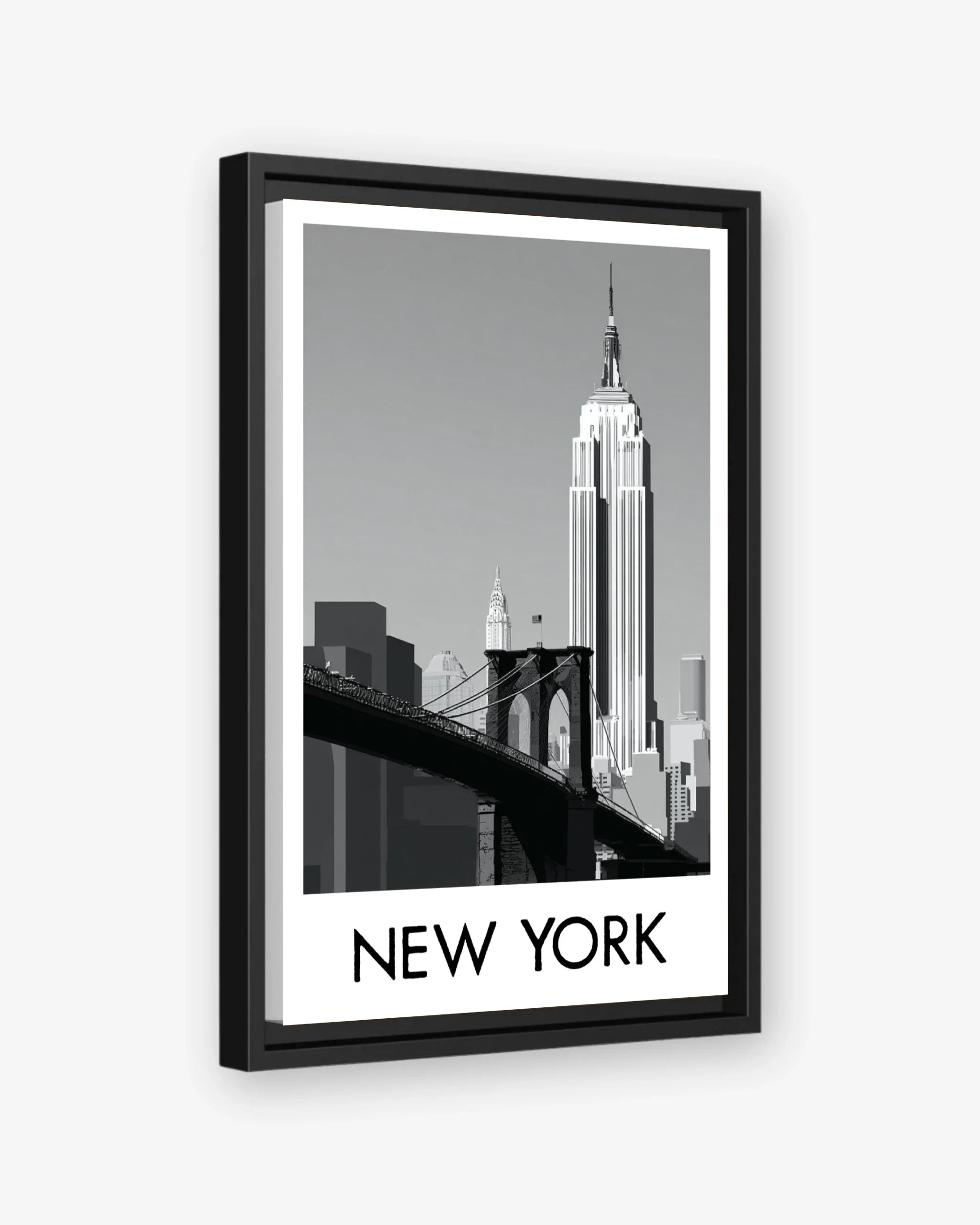 New York black frame canvas