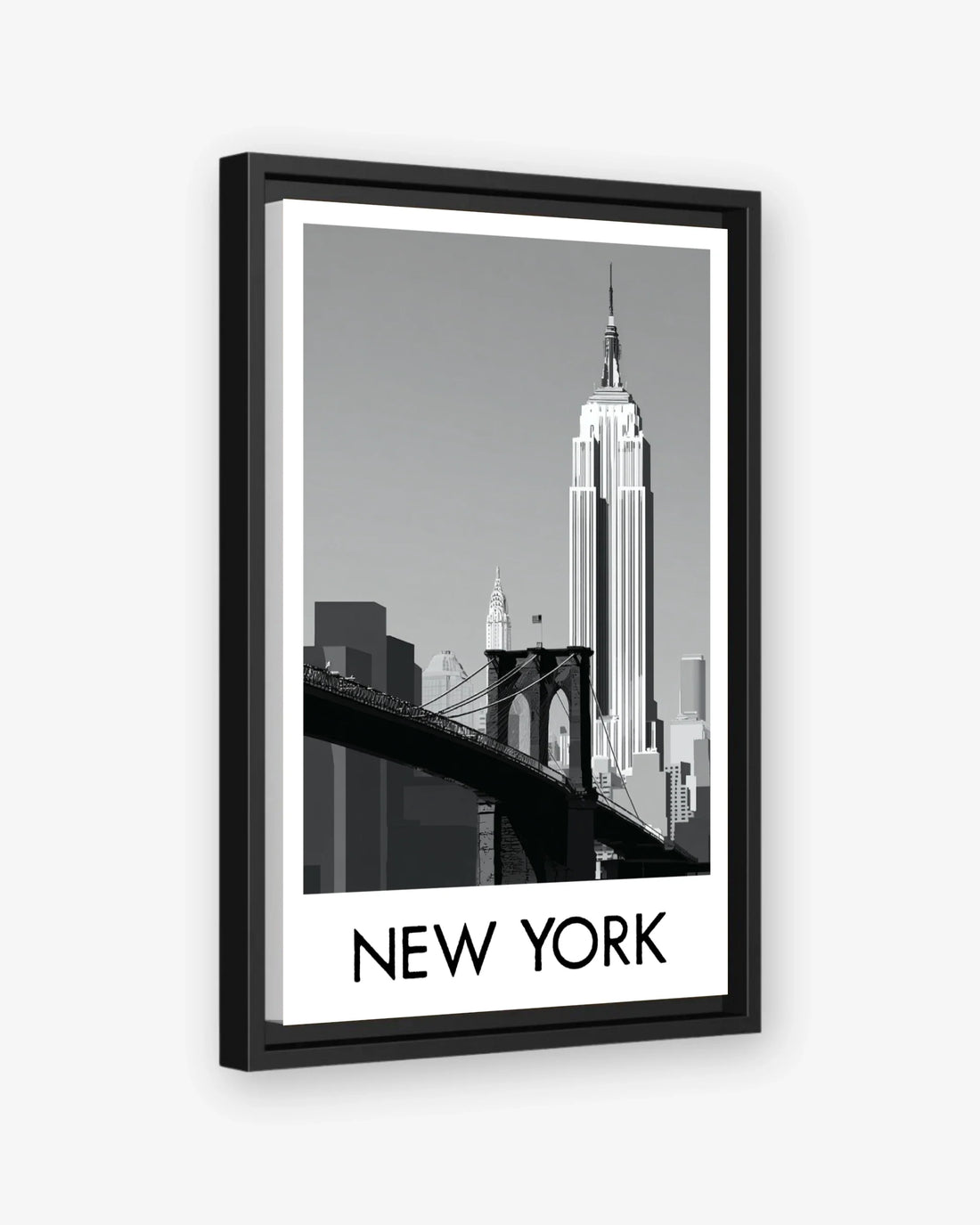 New York black frame canvas