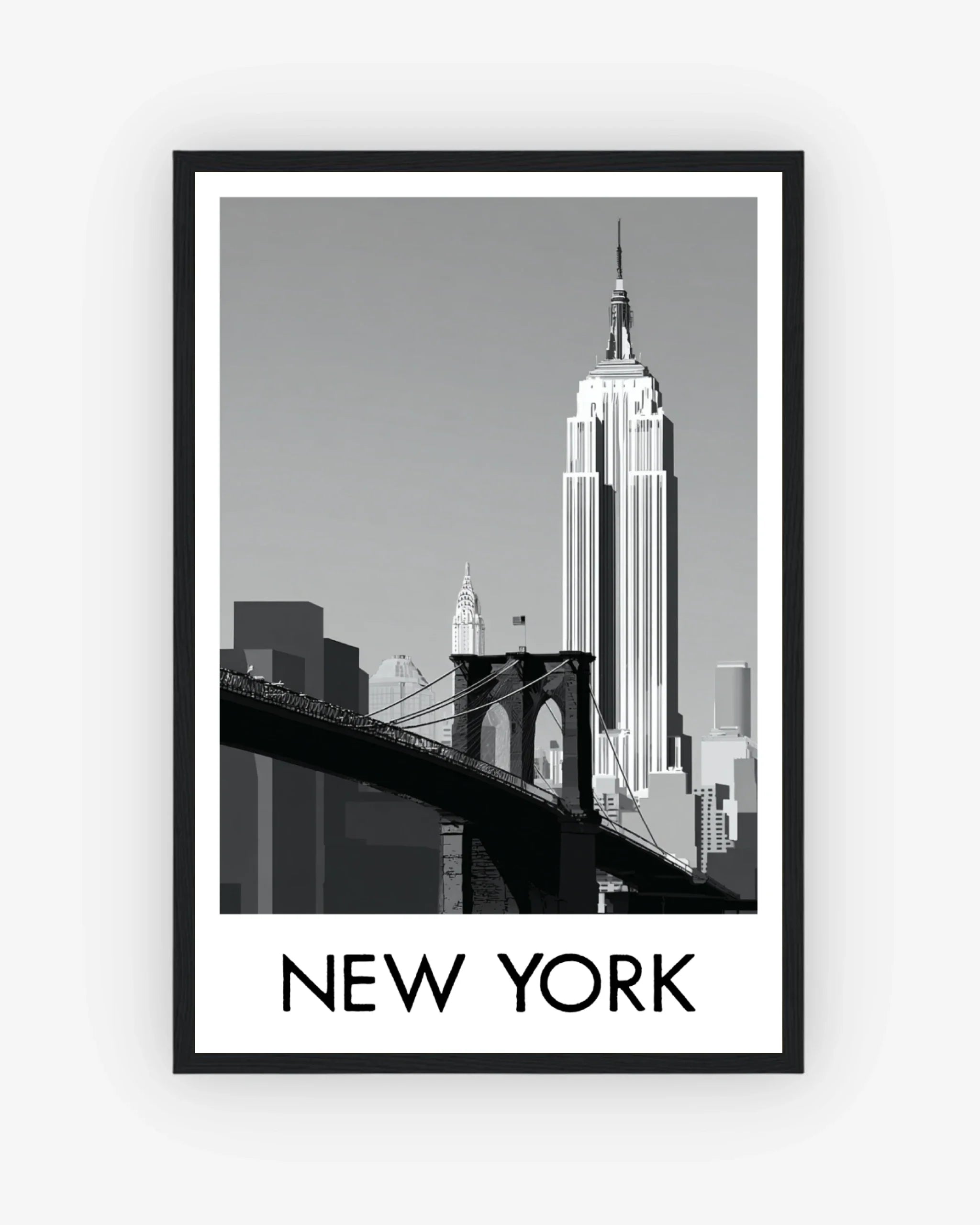 New York black frame poster