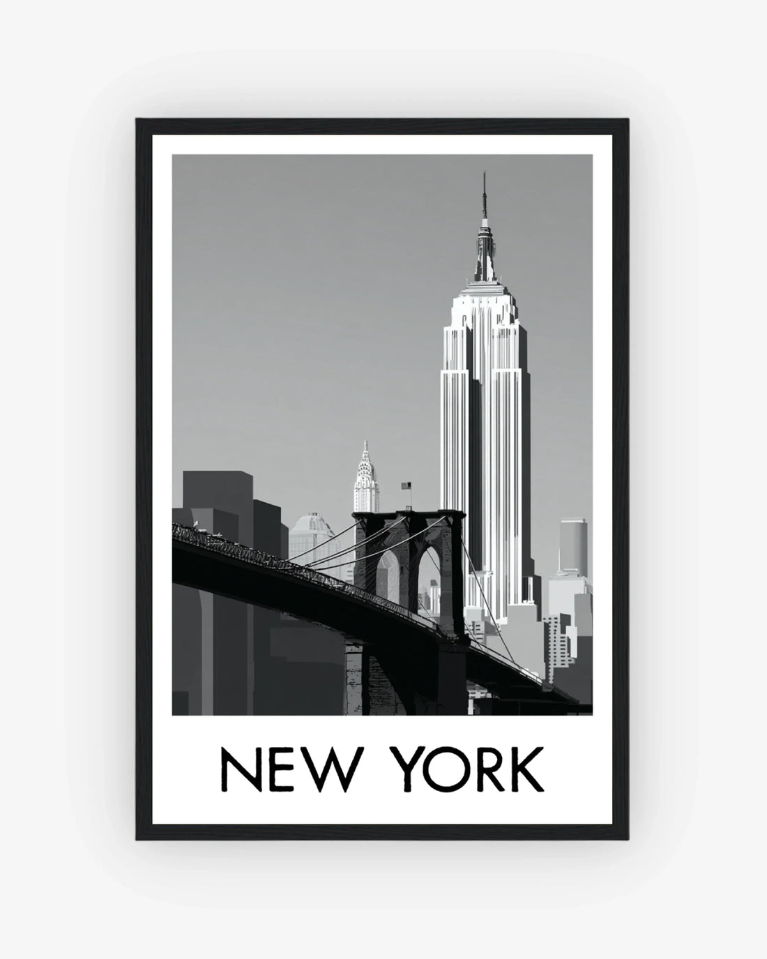 New York black frame poster