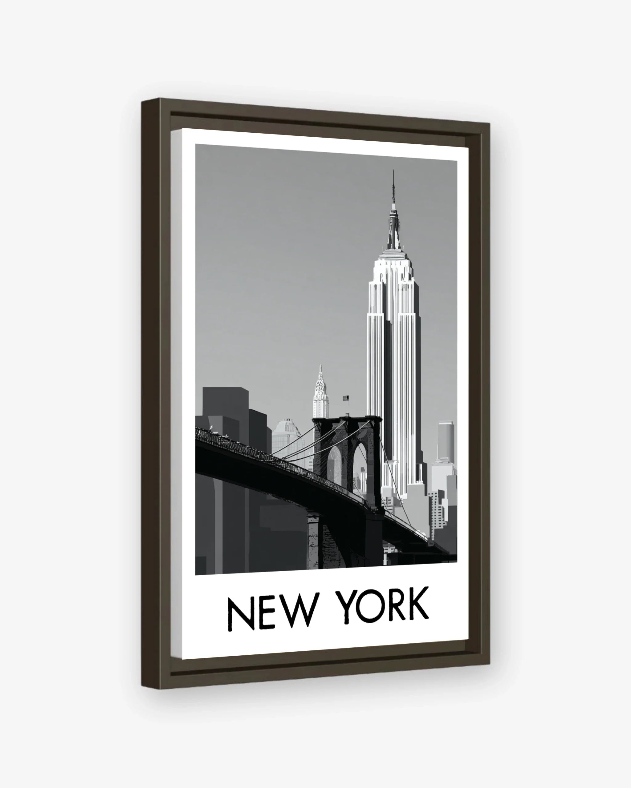 New York espresso frame canvas