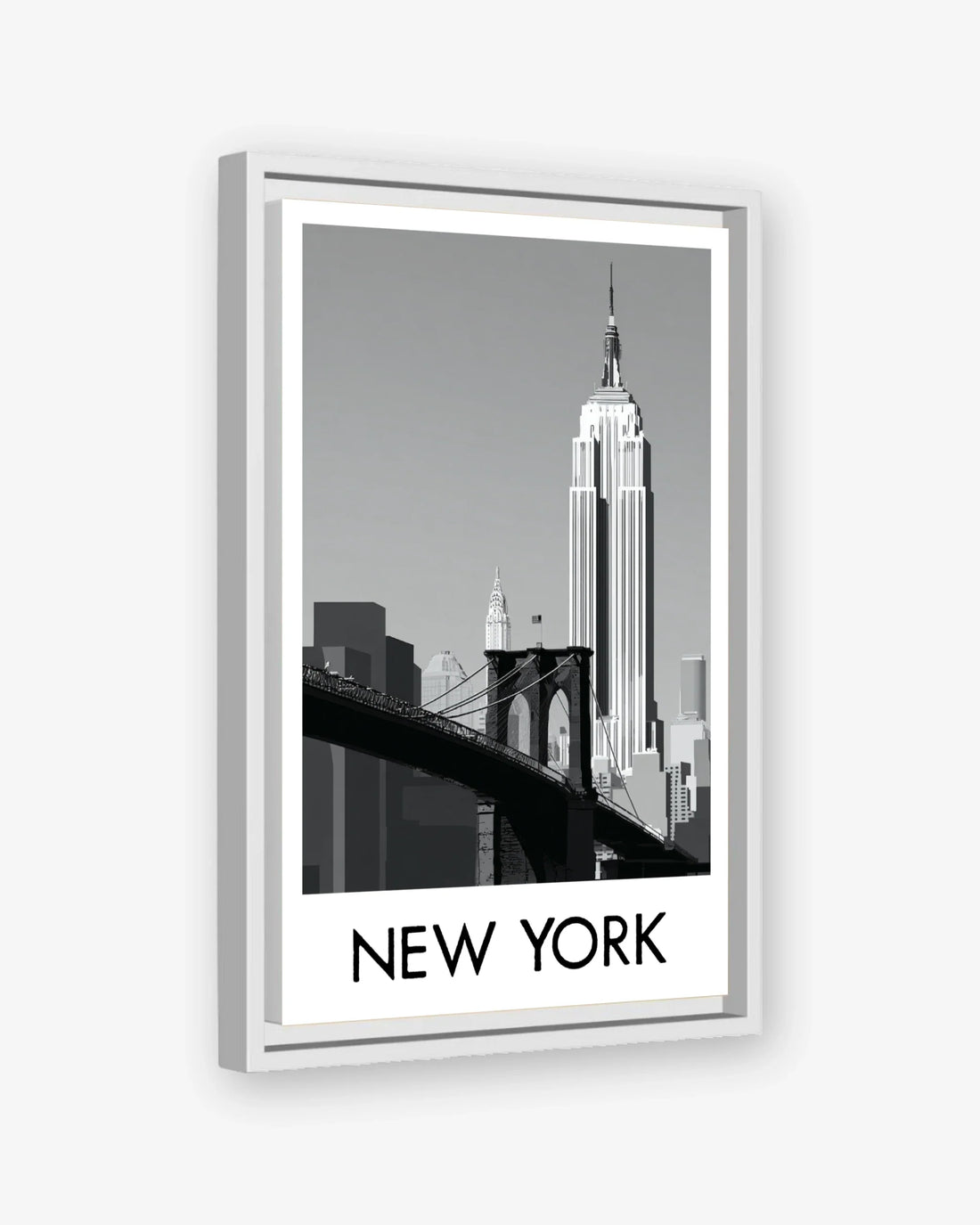 New York white frame canvas