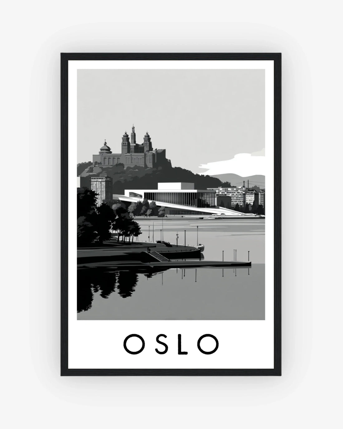 Oslo black frame poster
