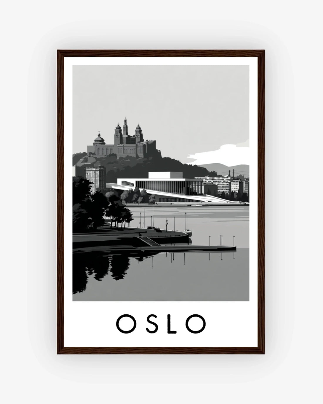Oslo dark wood frame poster
