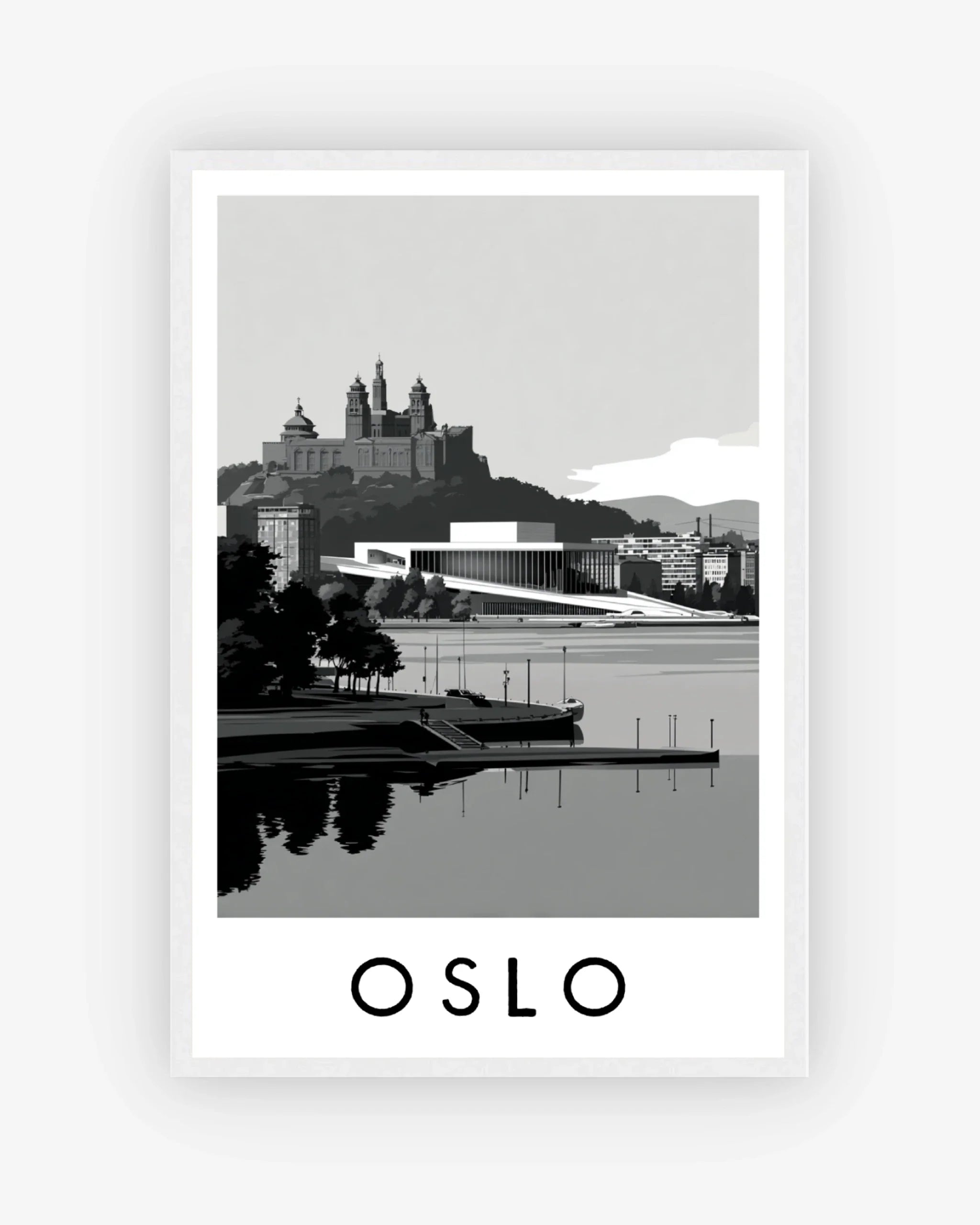 Oslo white frame poster