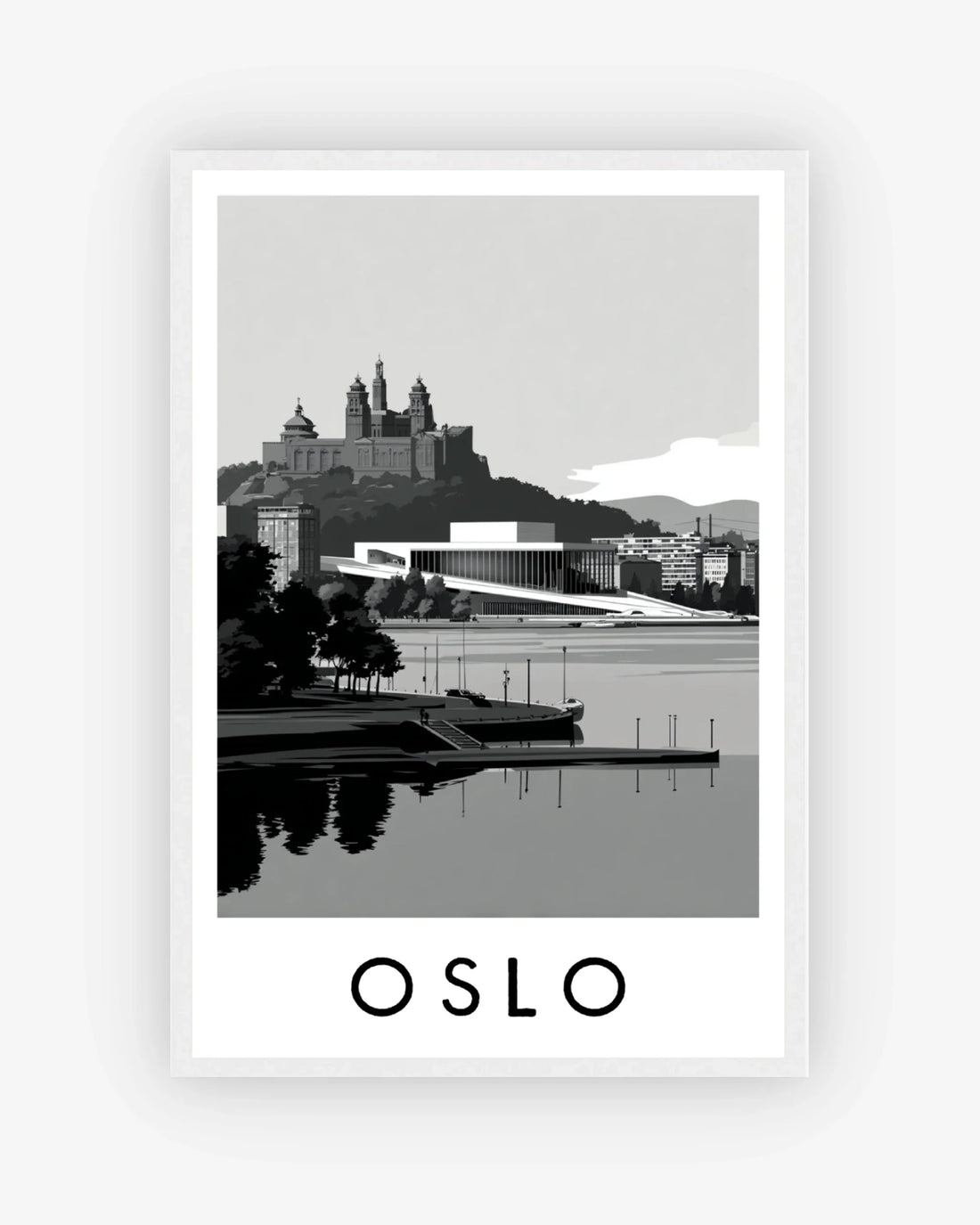 Oslo white frame poster