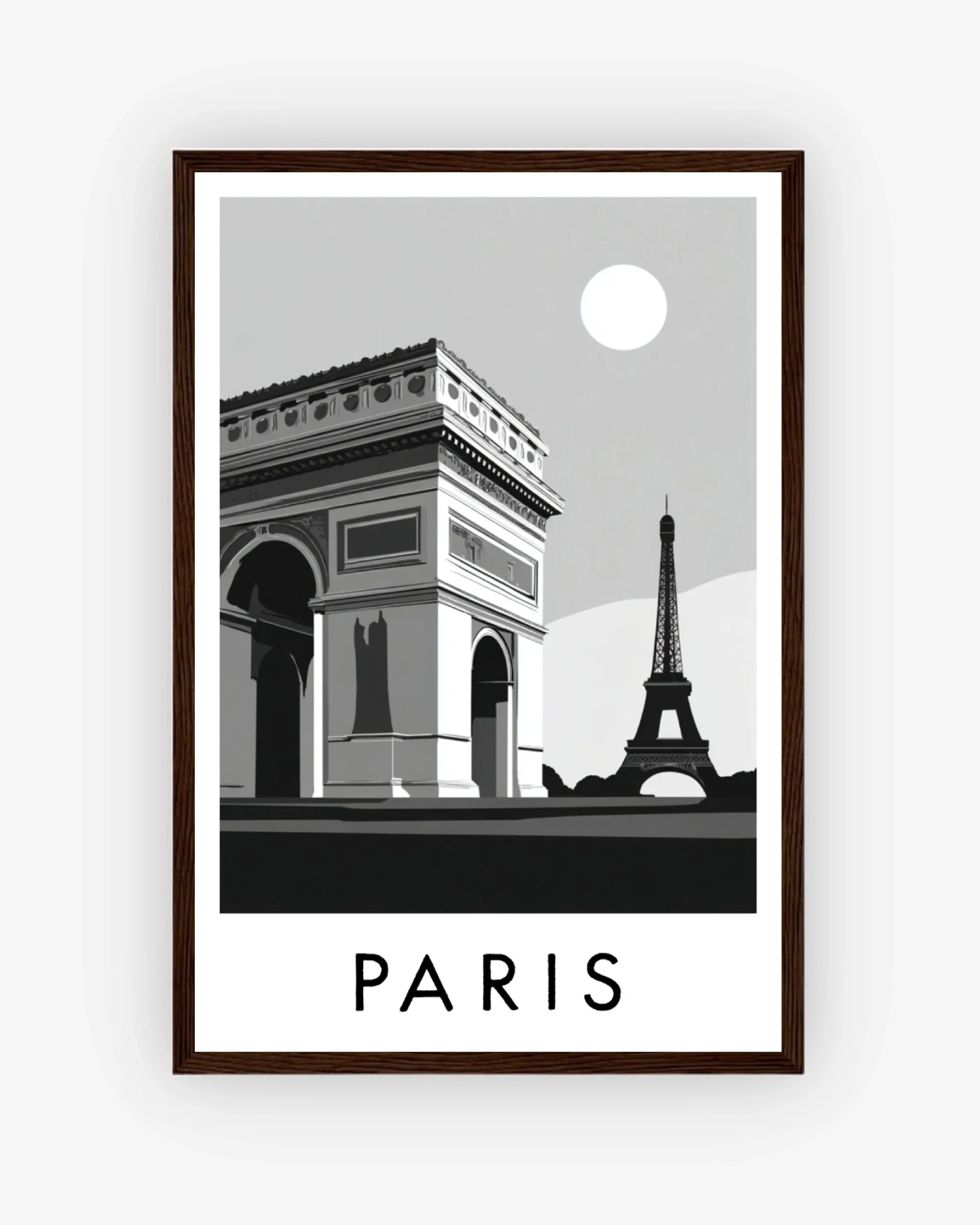 Paris dark wood frame poster