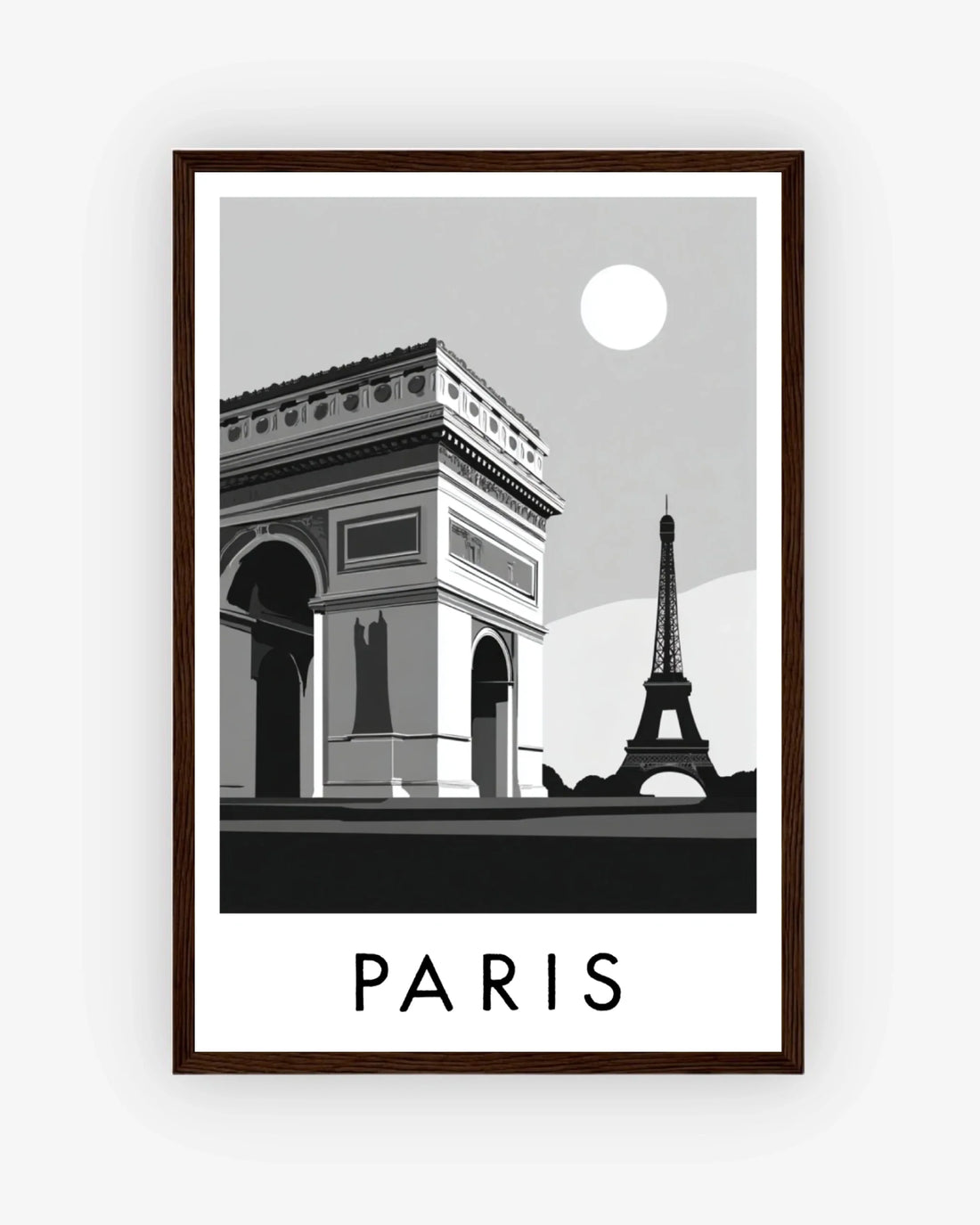 Paris dark wood frame poster
