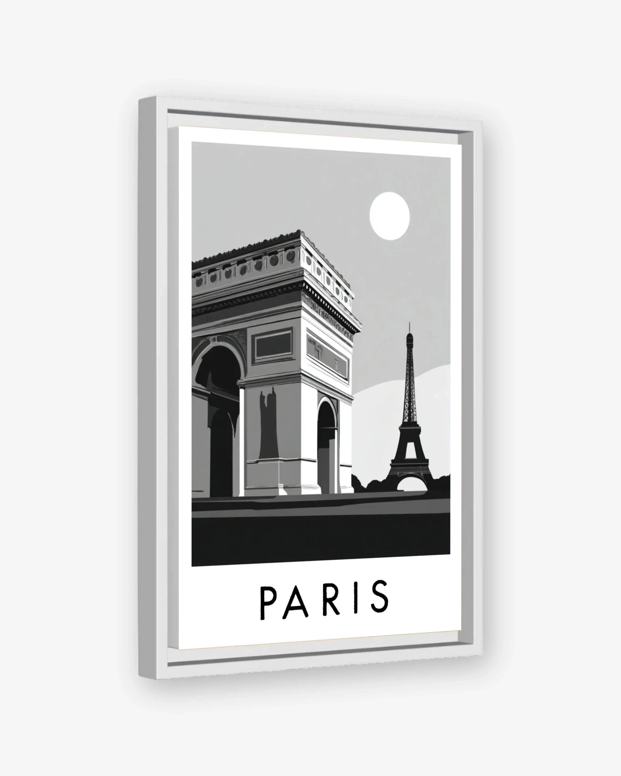Paris white frame canvas