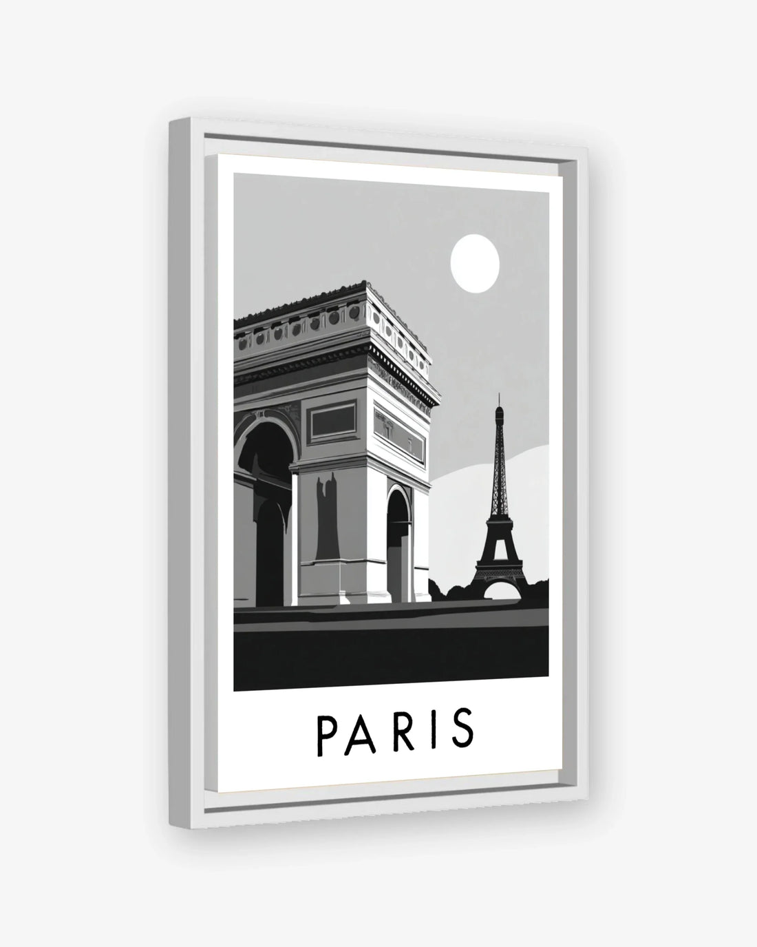 Paris white frame canvas