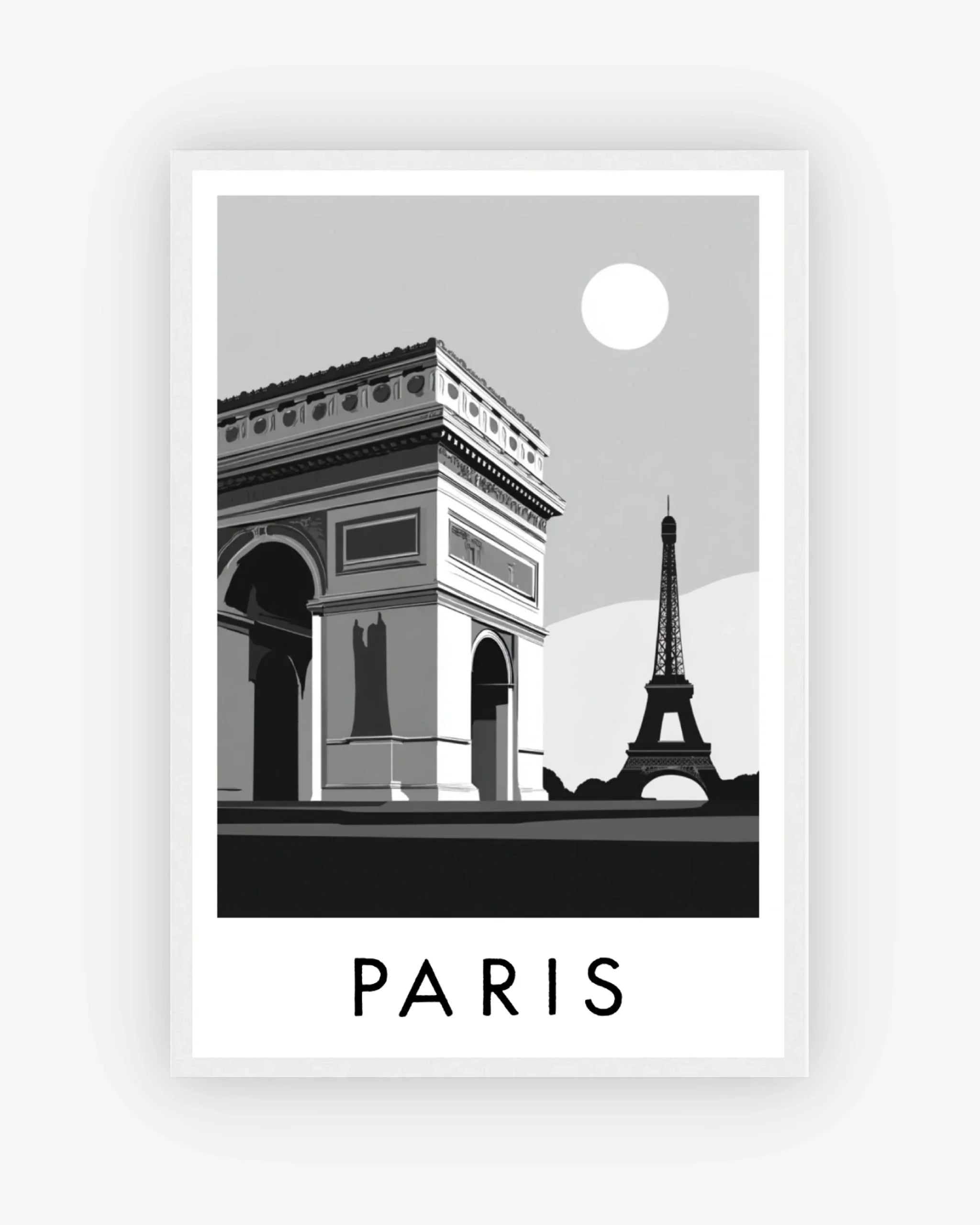 Paris white frame poster