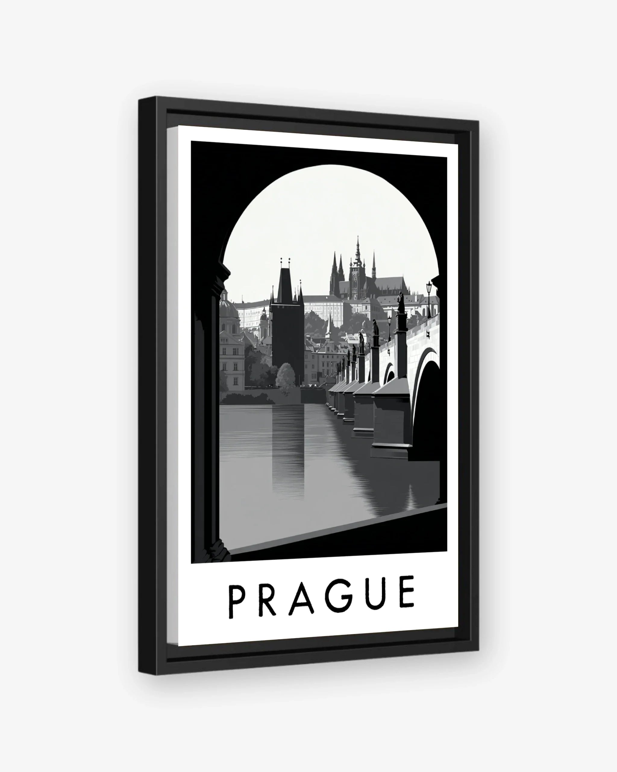 Prague black frame canvas